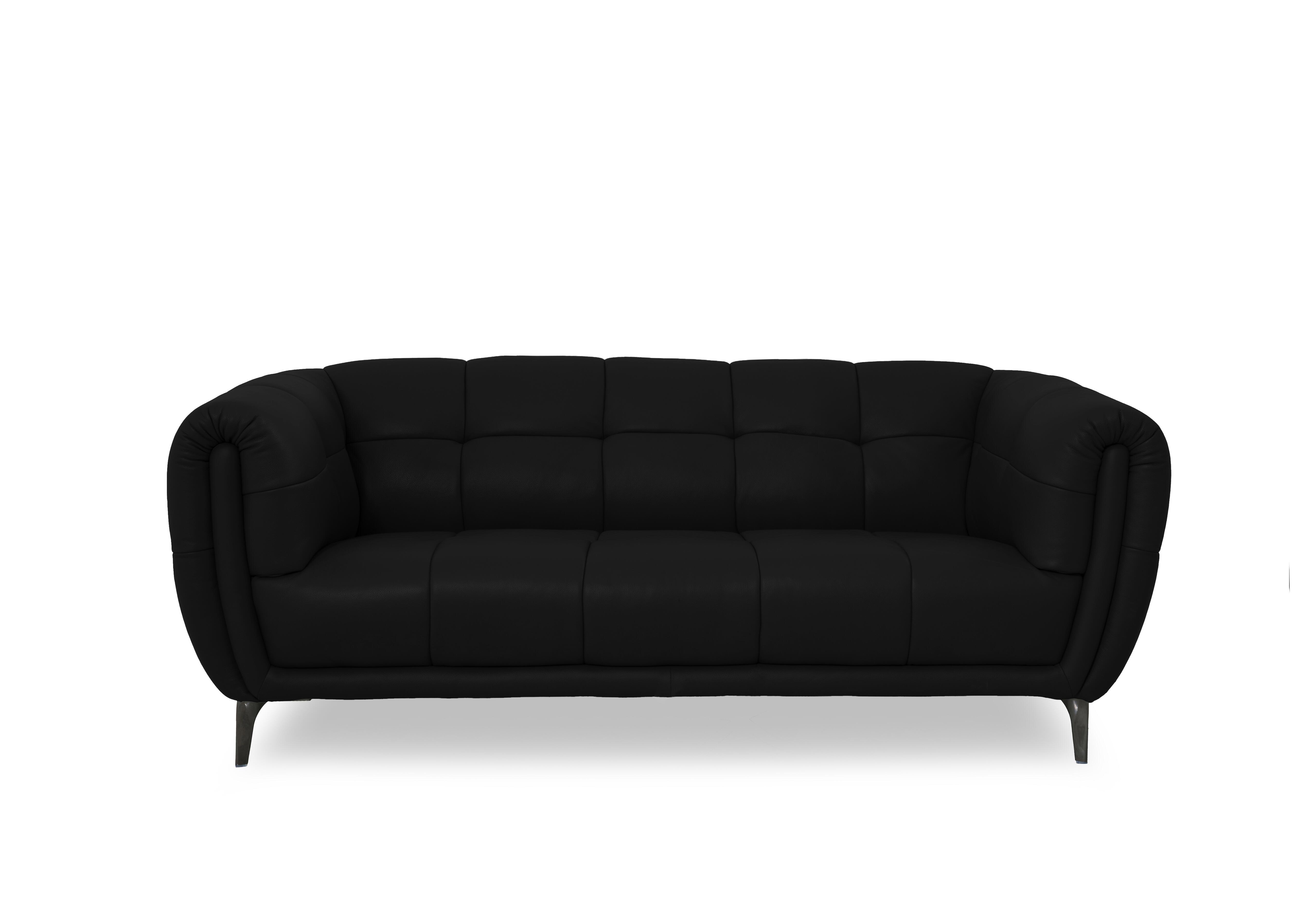 Sienna Leather Large 2 Seater Sofa in Oslo Jet Black Cat-40/23 on Furniture Village