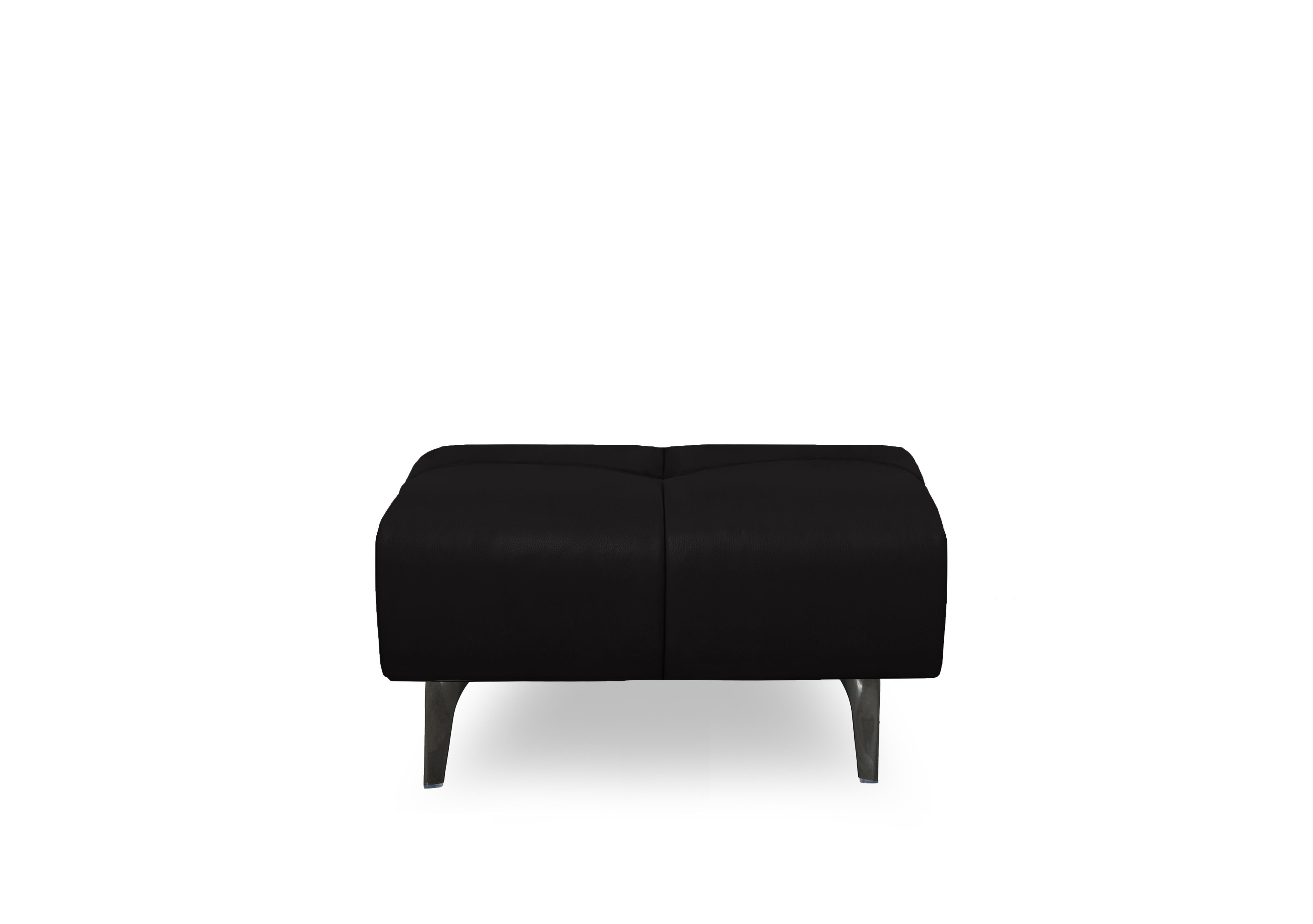 Sienna Leather Large Footstool in Montana Jet Black Cat-60/22 on Furniture Village
