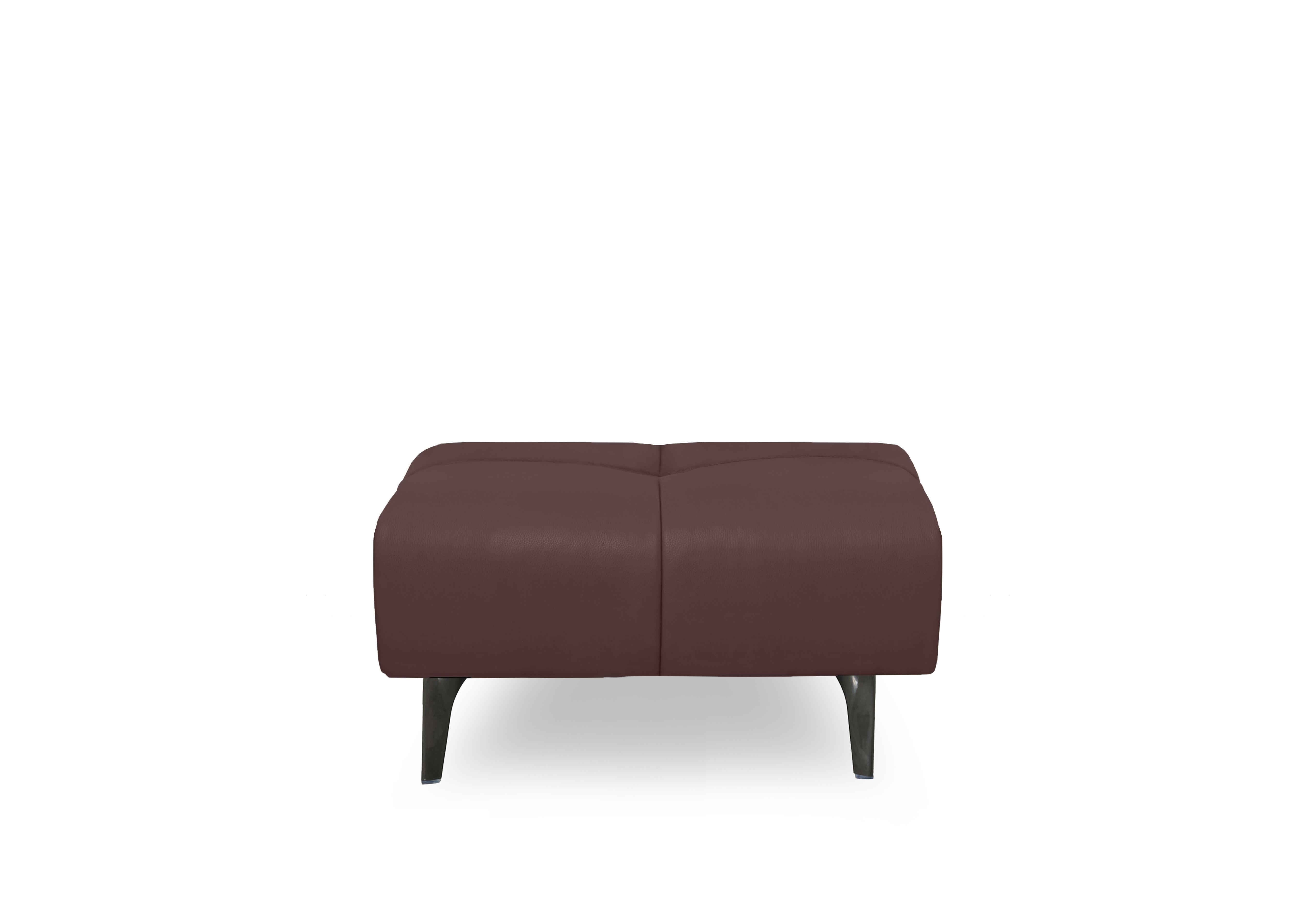 Sienna Leather Large Footstool in Oslo Mulberry Cat-40/30 on Furniture Village