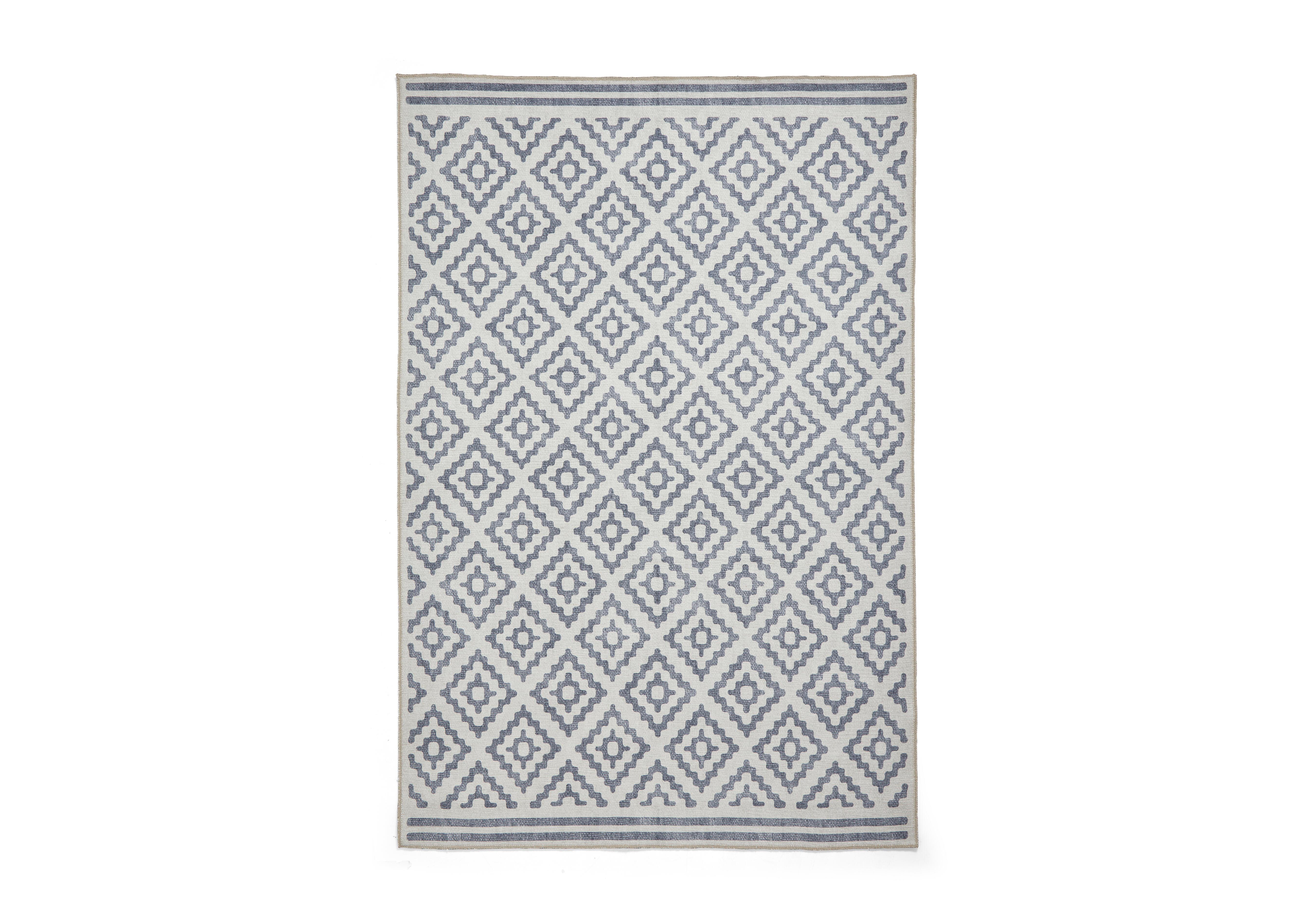 Agnes Washable Rug in Blue on Furniture Village