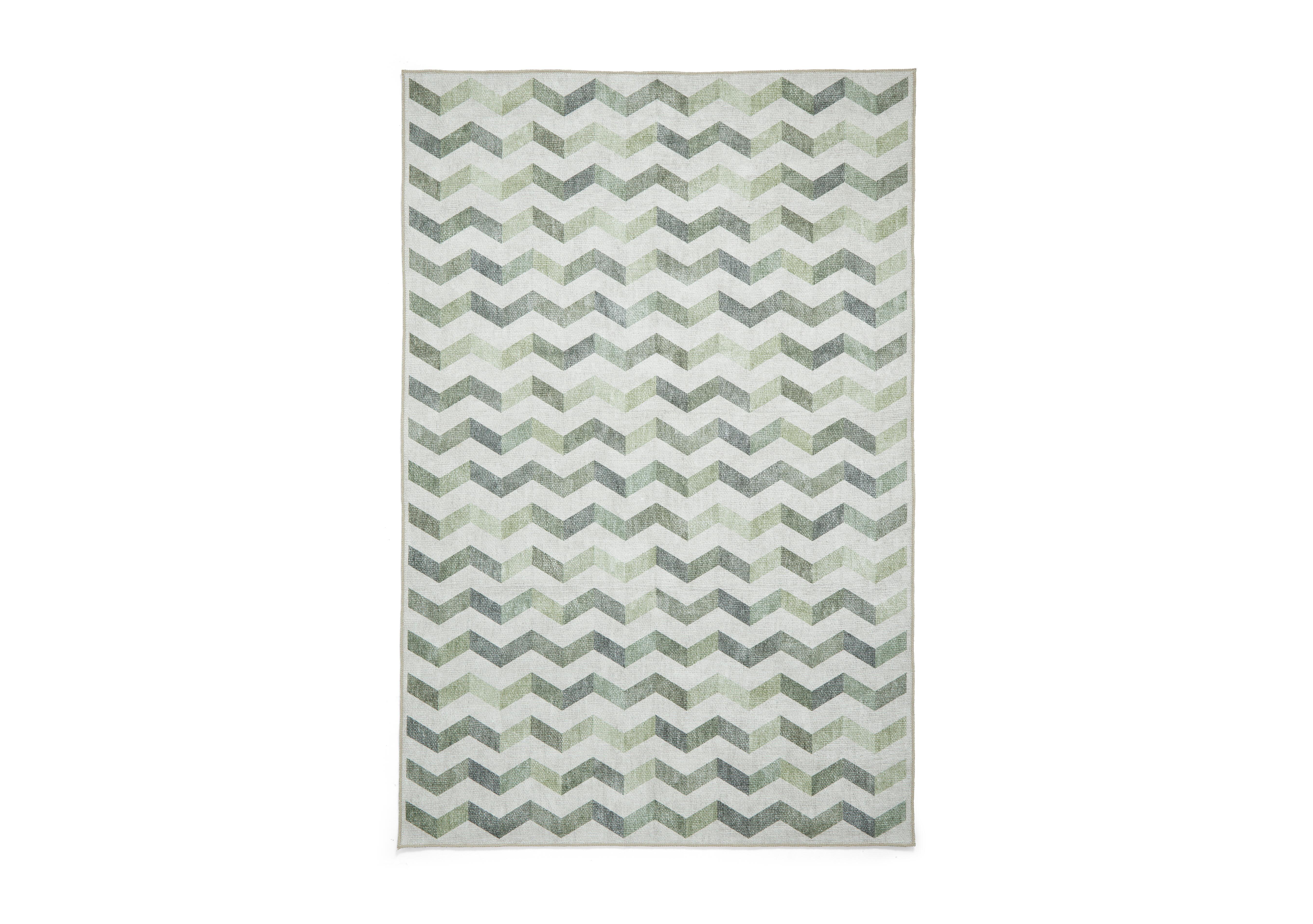 Pulito Washable Rug in Green on Furniture Village