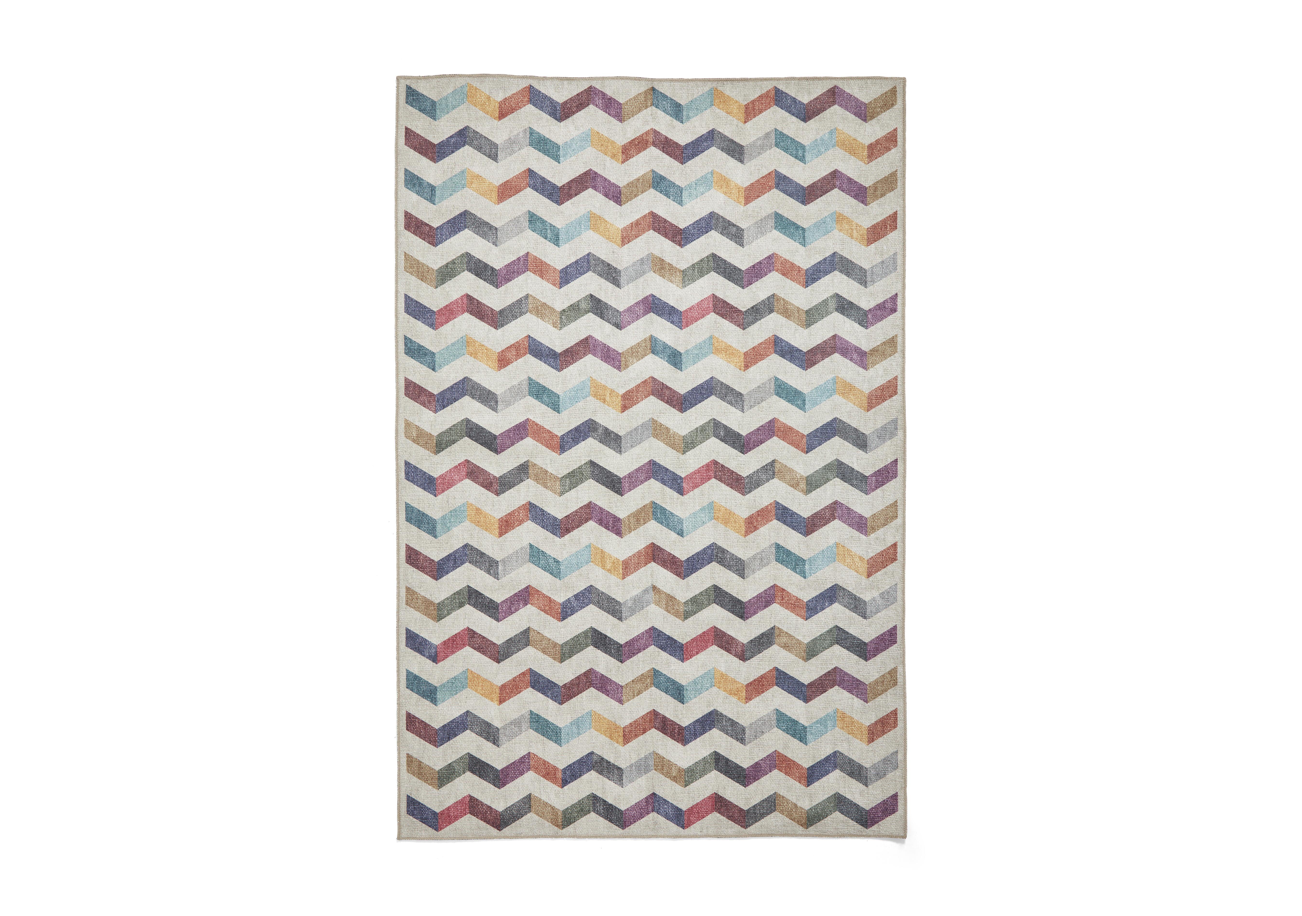 Pulito Washable Rug in Multi on Furniture Village