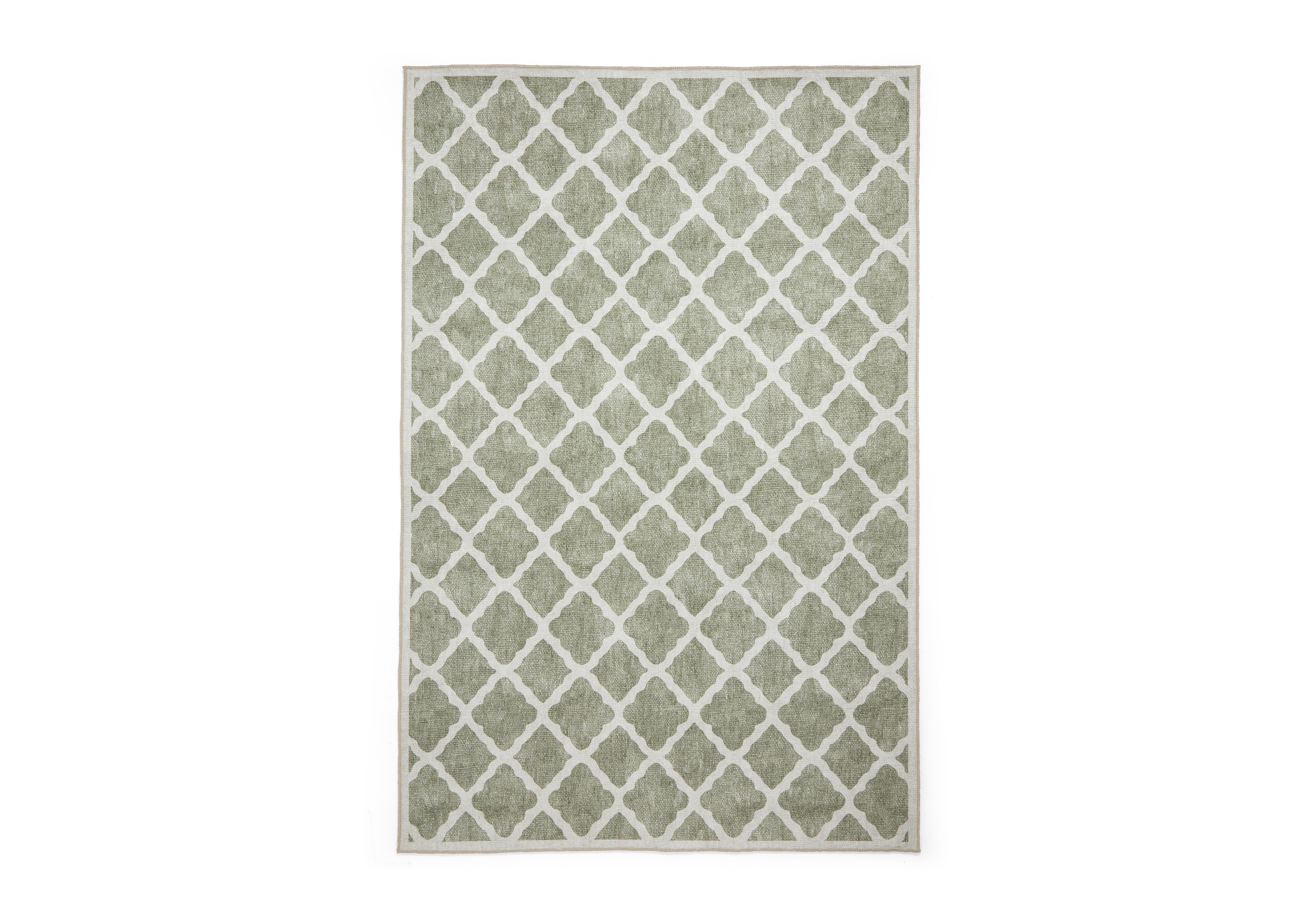 Sachin Washable Rug in Green on Furniture Village