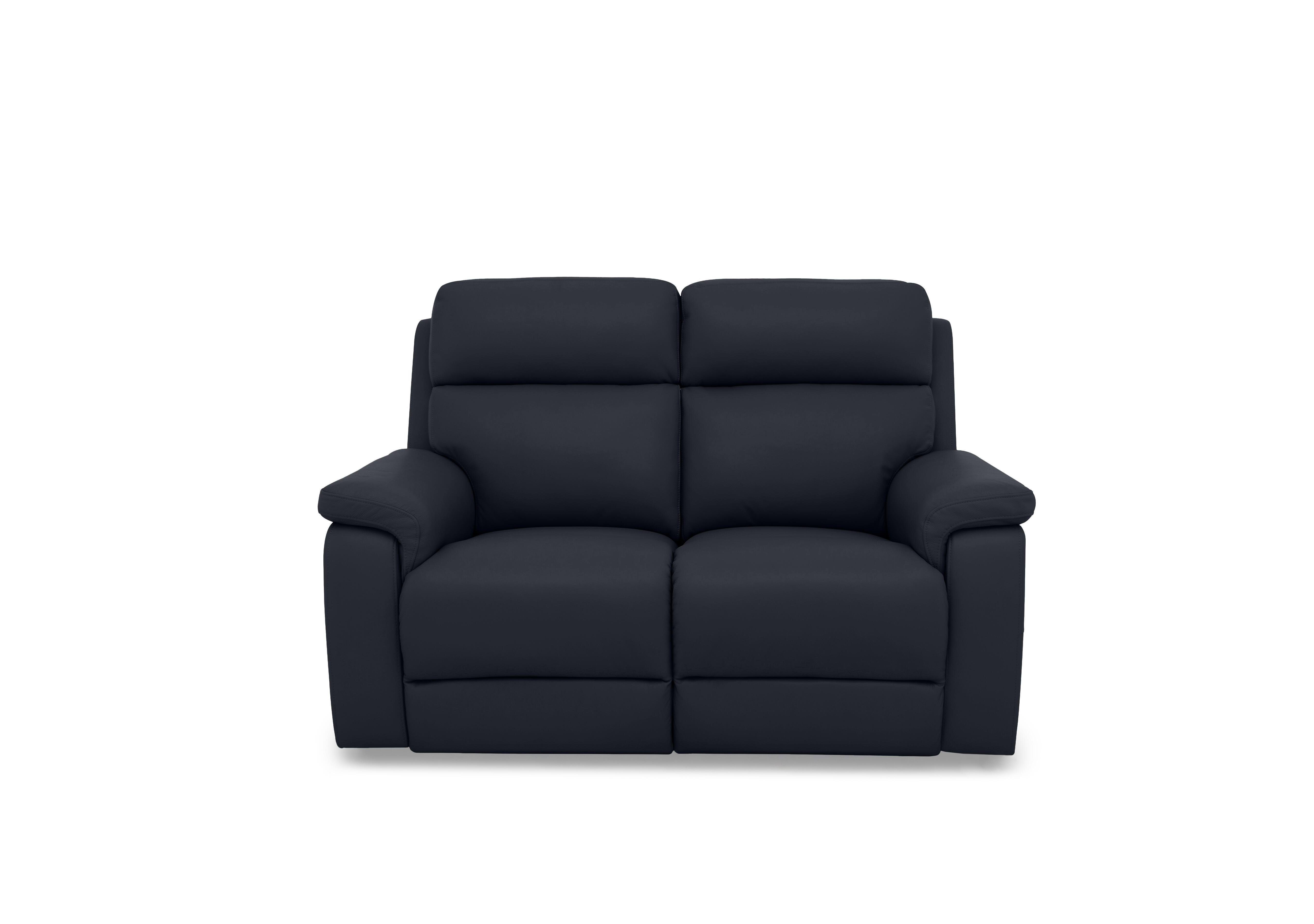 Raven Leather 2 Seater Sofa in Montana Navy Cat-60/24 on Furniture Village