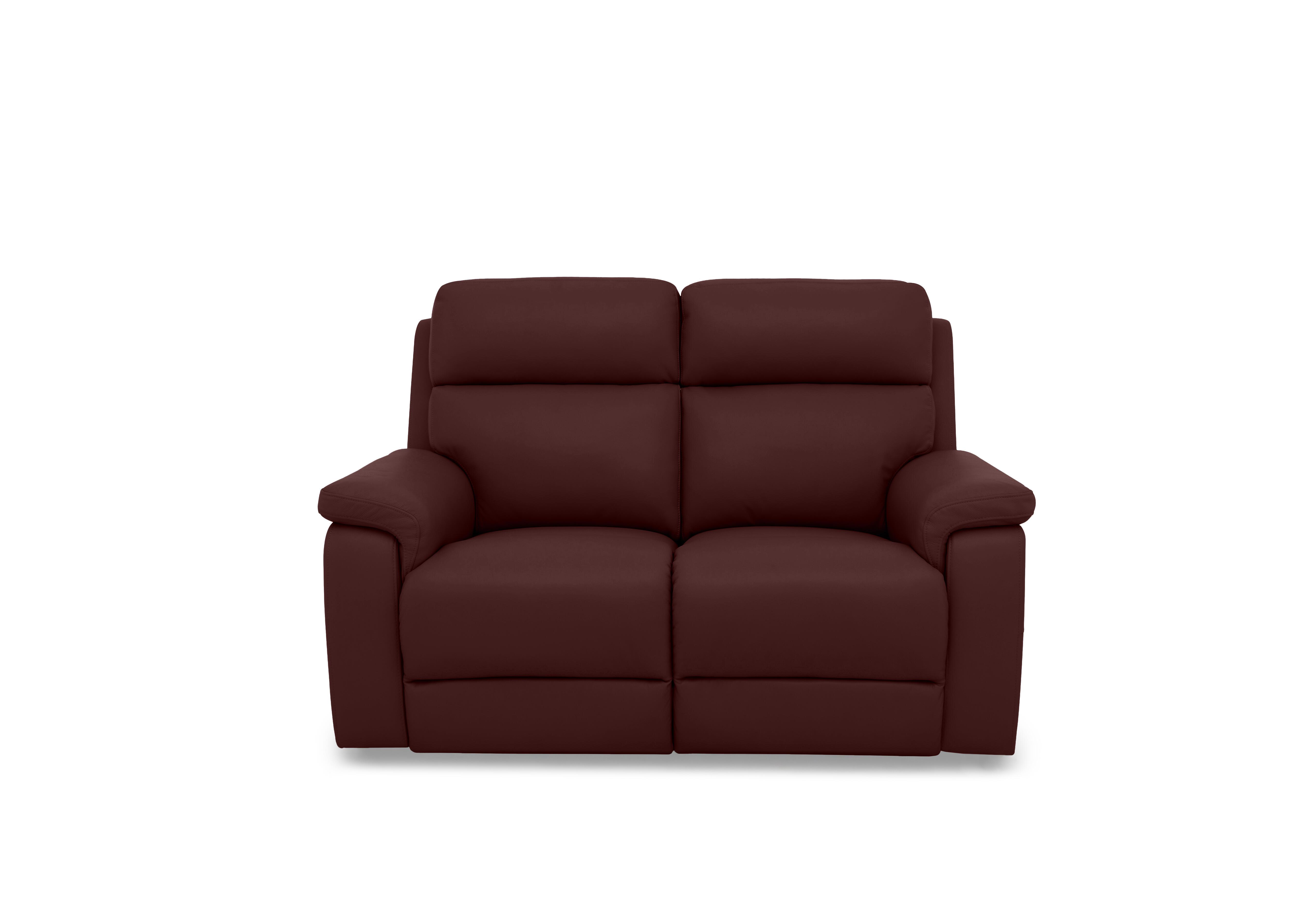 Raven Leather 2 Seater Sofa in Montana Ruby Cat-60/15 on Furniture Village