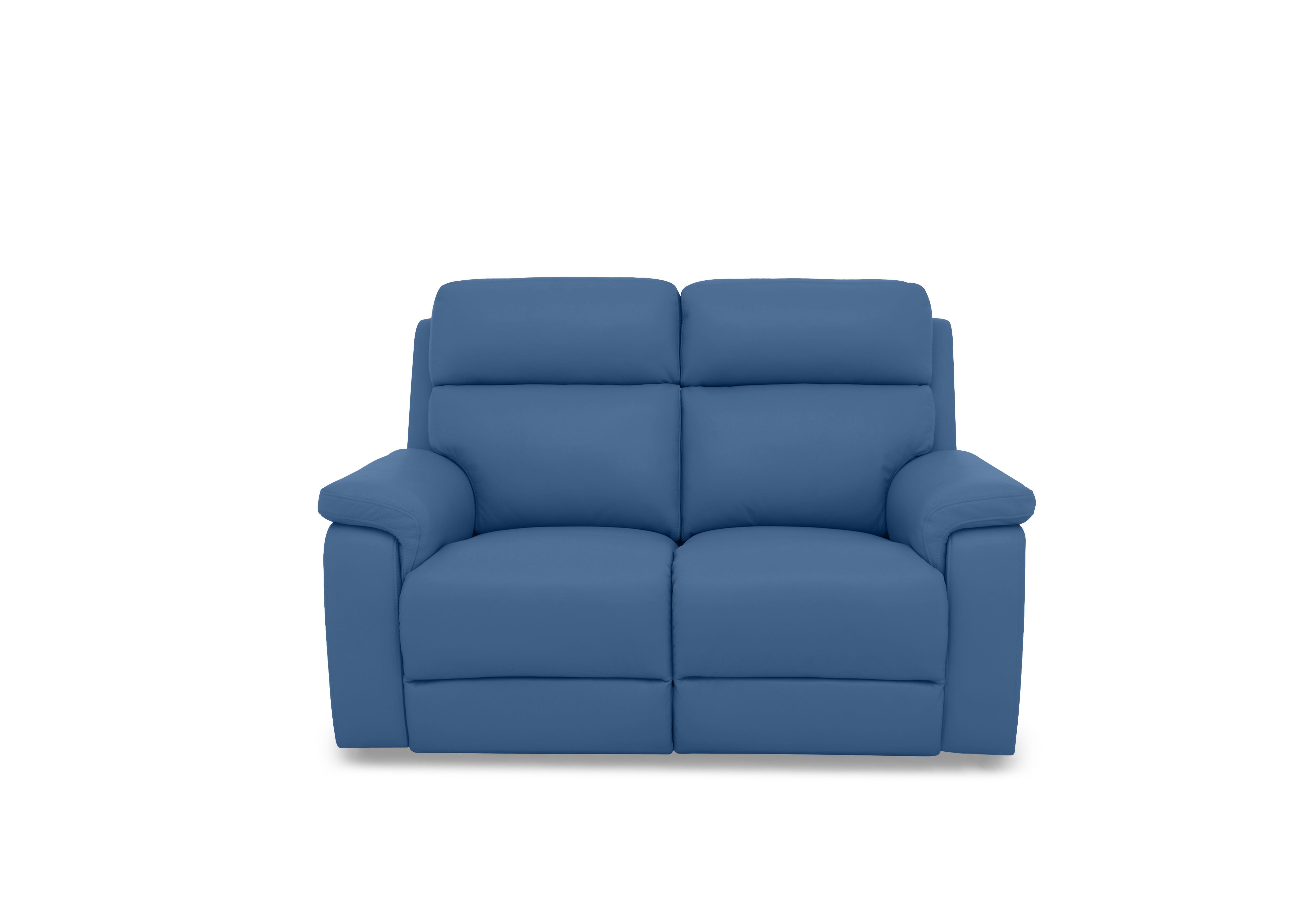 Raven Leather 2 Seater Sofa in Oslo Aegean Cat-40/12 on Furniture Village