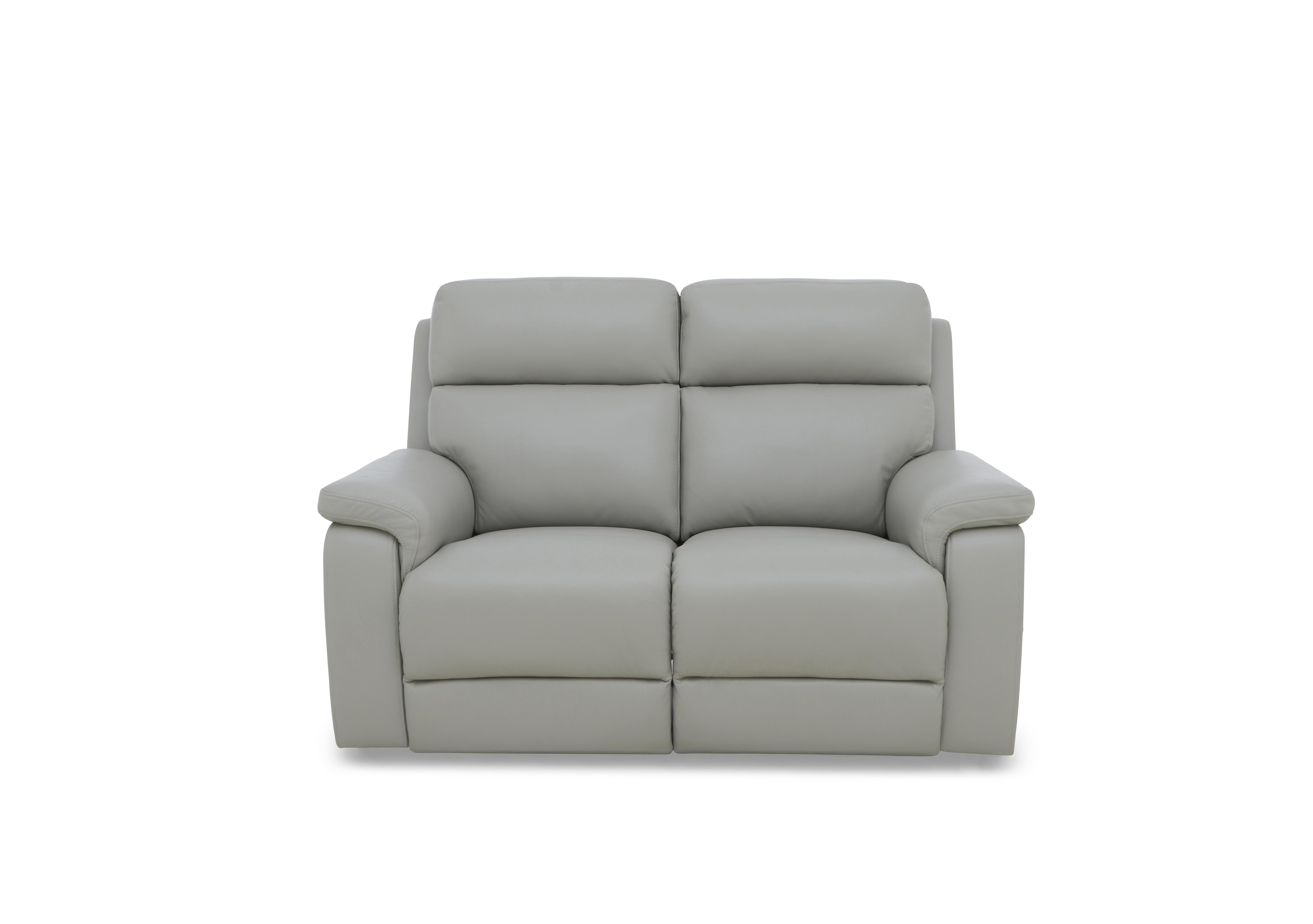 Raven Leather 2 Seater Sofa in Oslo Light Grey Cat-40/27 on Furniture Village