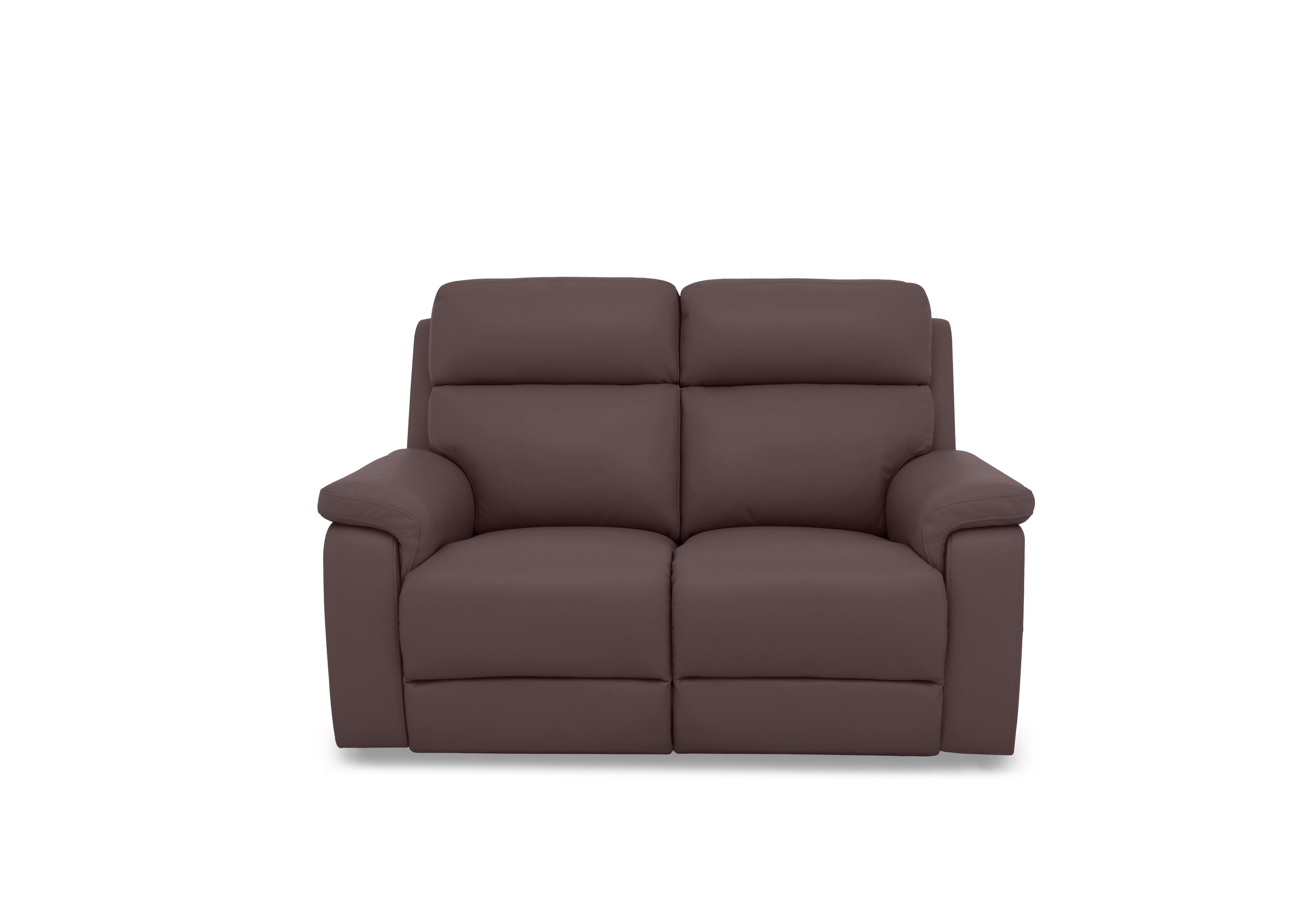 Raven Leather 2 Seater Sofa in Oslo Mulberry Cat-40/30 on Furniture Village