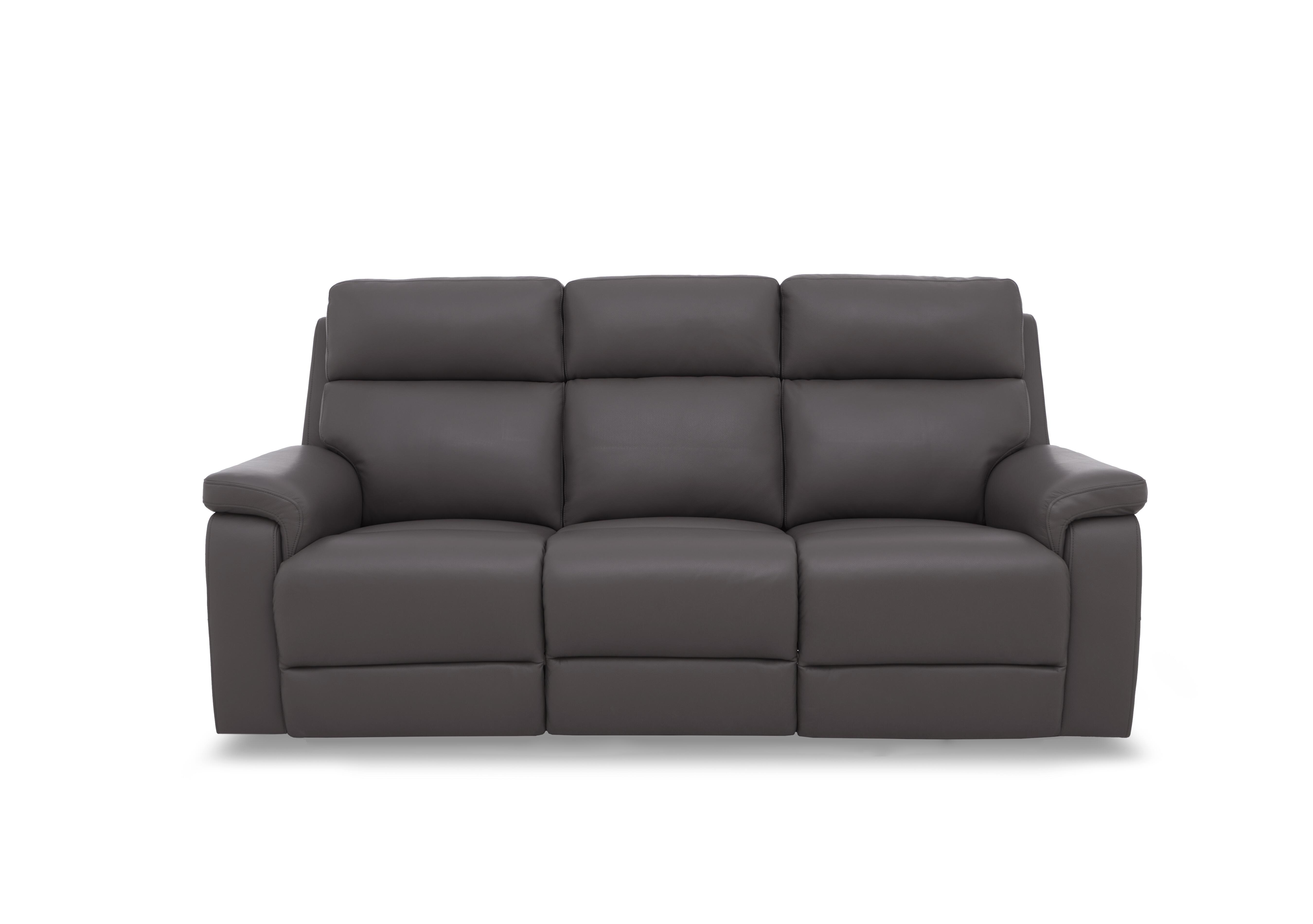 Raven Leather 3 Seater Battery Recliner Sofa in  on Furniture Village