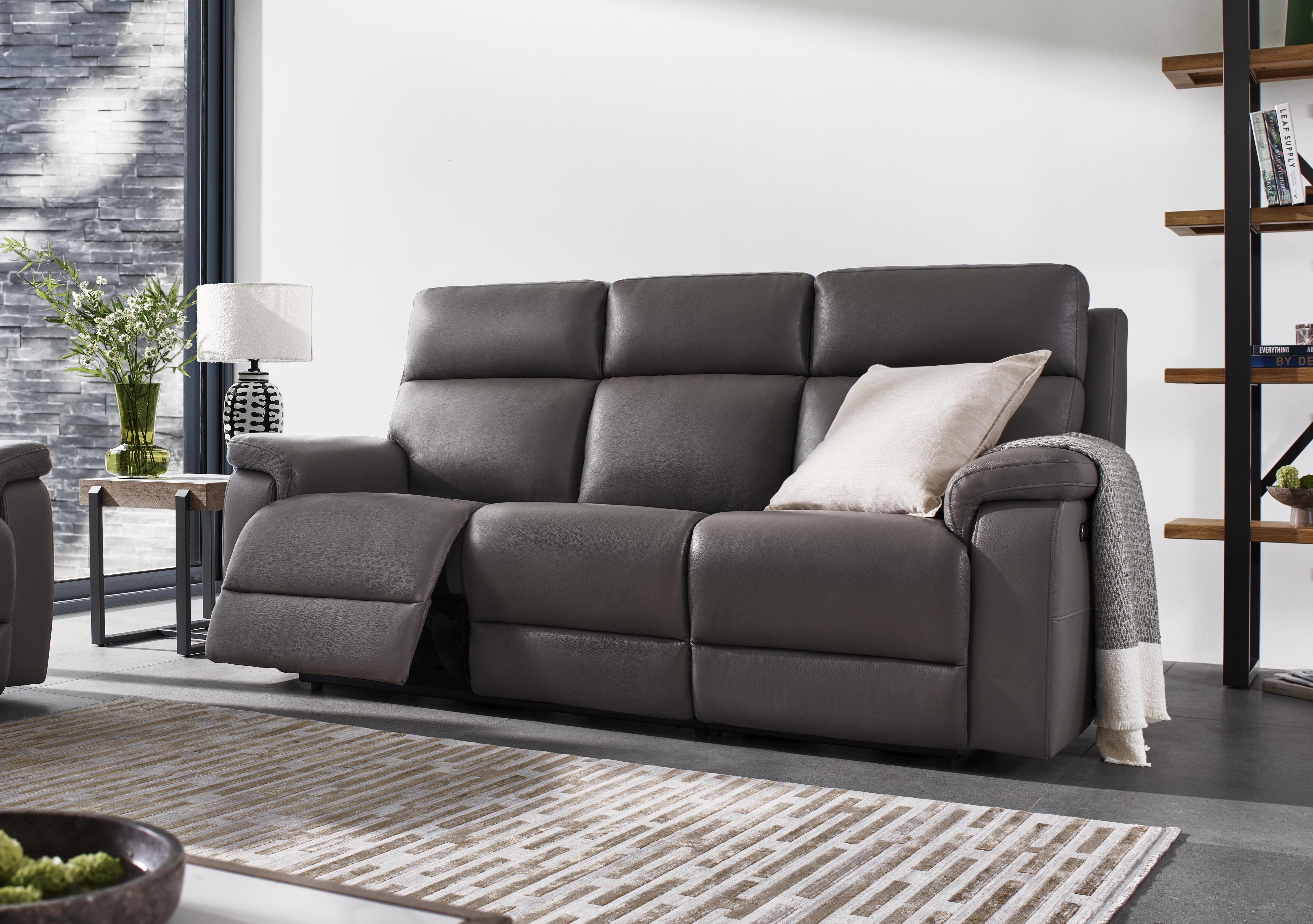 Raven Leather 3 Seater Sofa in  on Furniture Village