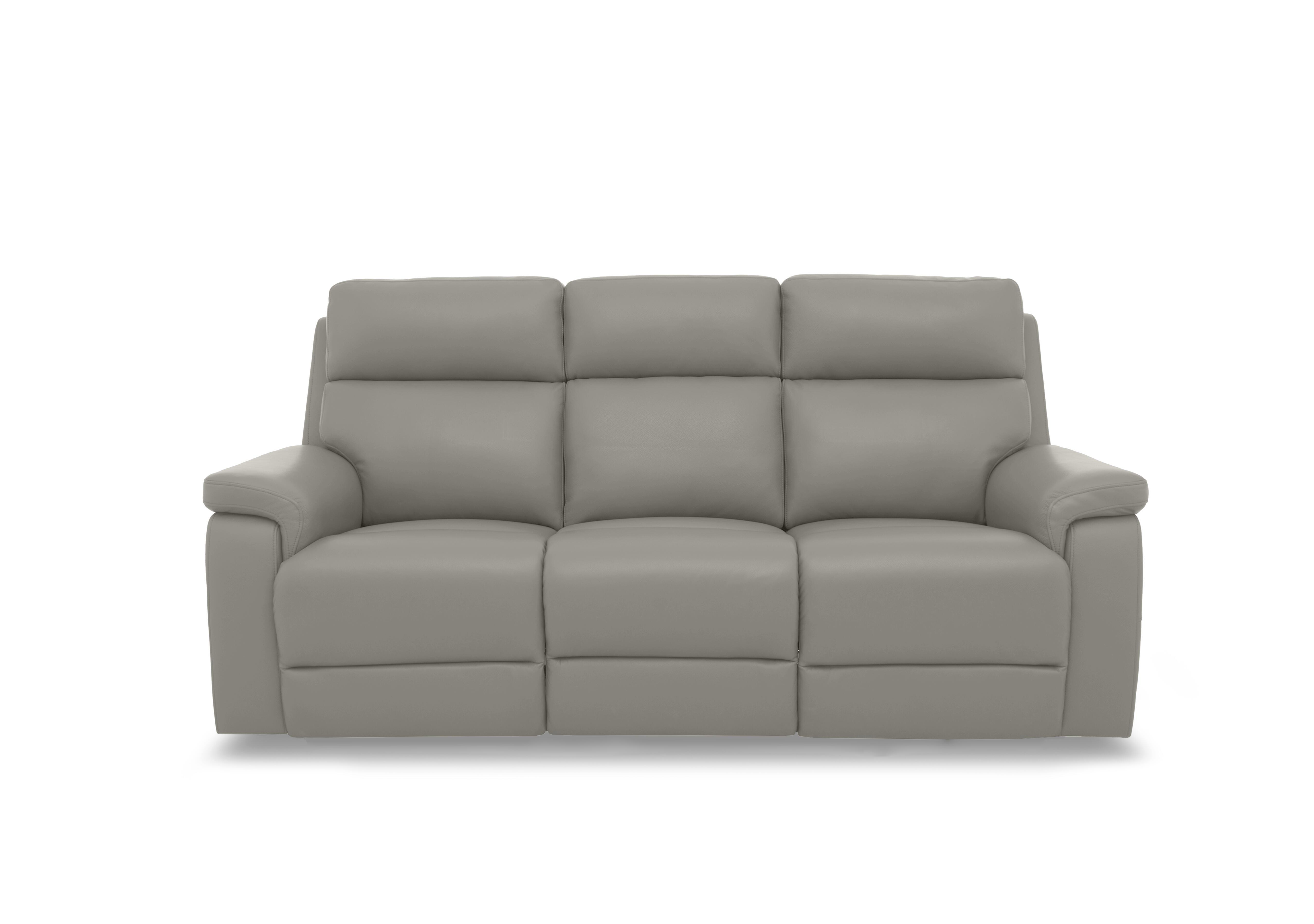 Raven Leather 3 Seater Sofa in Montana New Grey Cat-60/28 on Furniture Village