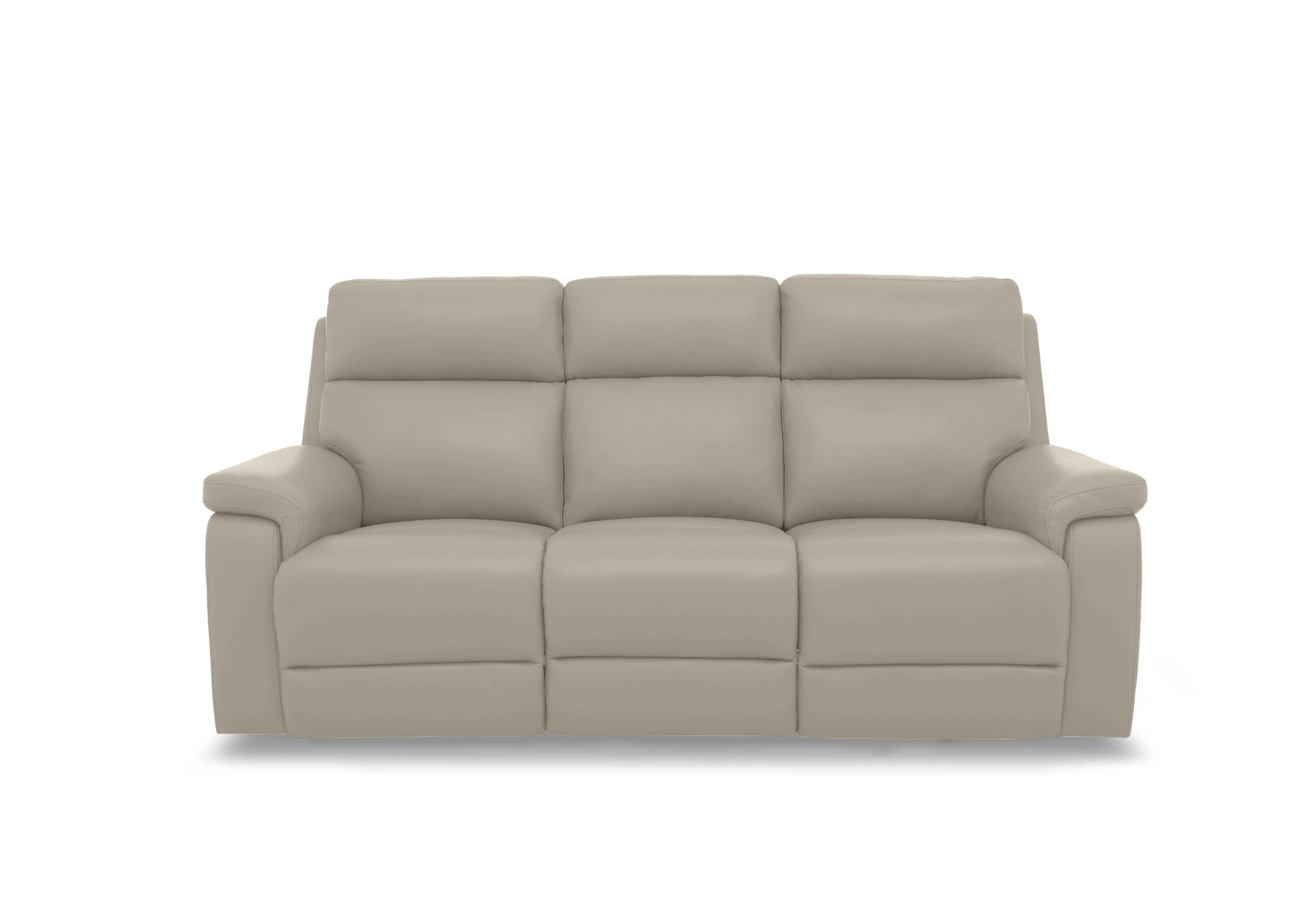 Raven Leather 3 Seater Sofa in Oslo Oyster Cat-40/08 on Furniture Village