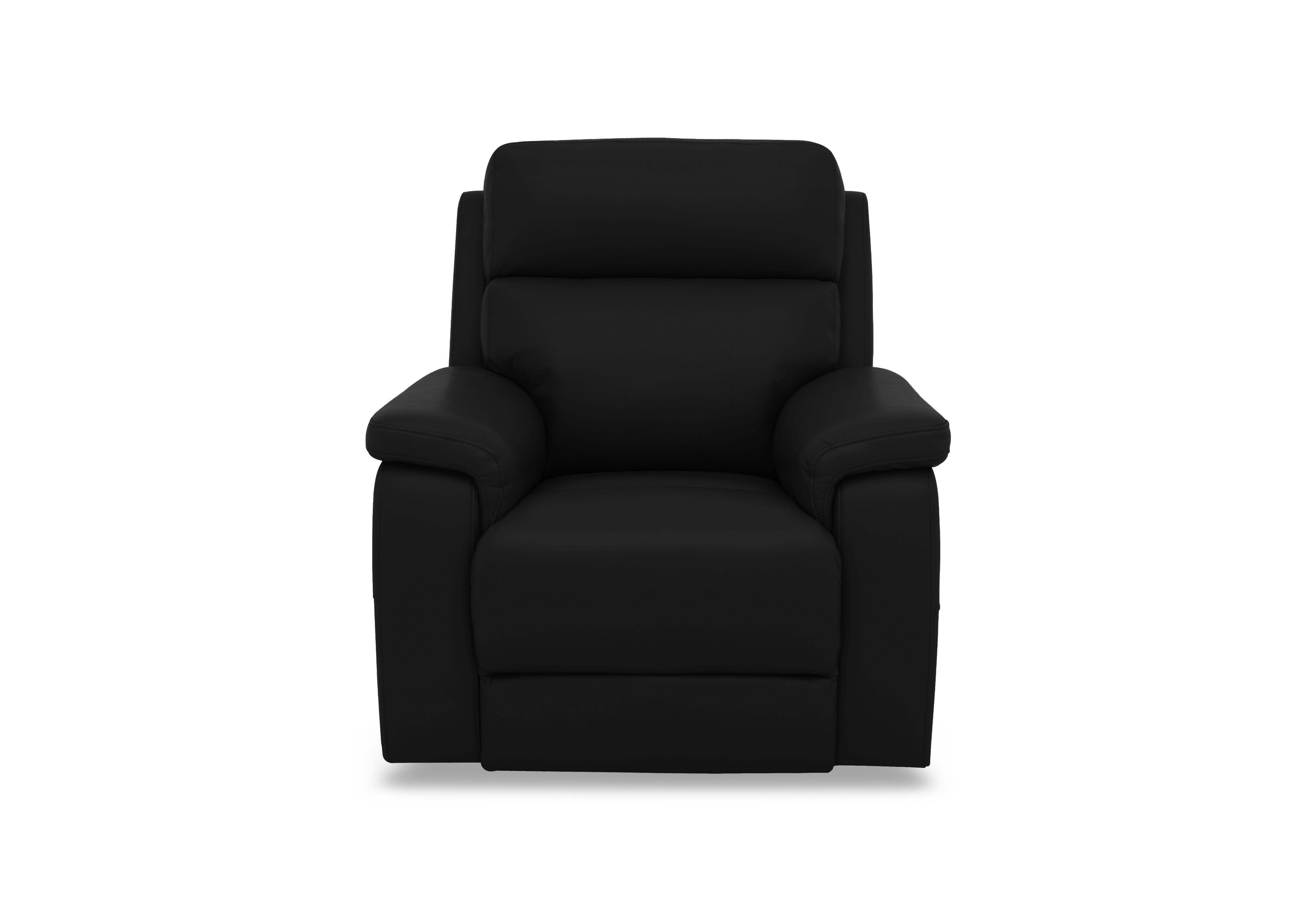 Raven Leather Chair in Oslo Jet Black Cat-40/23 on Furniture Village