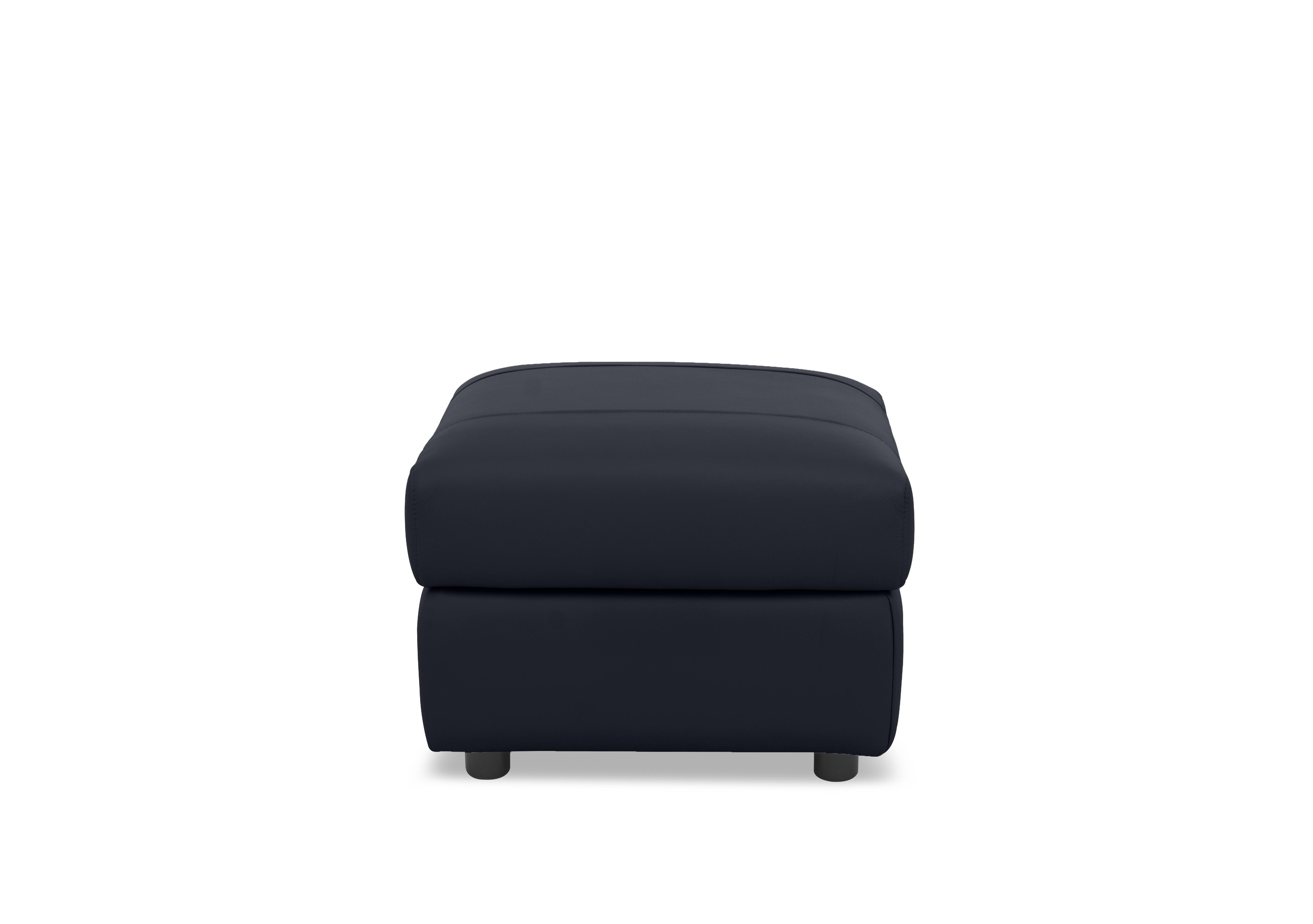Raven Leather Footstool in Montana Navy Cat-60/24 on Furniture Village