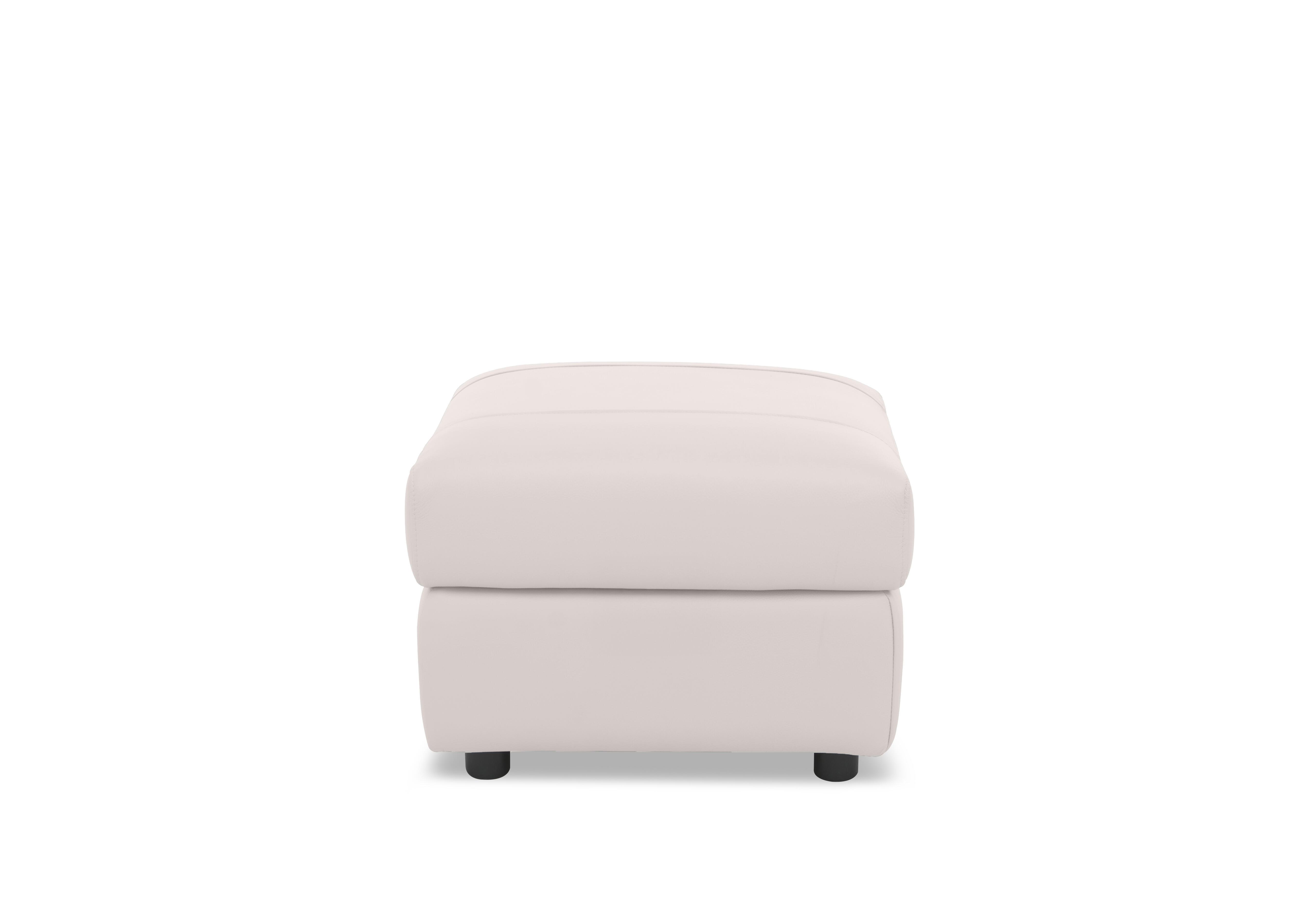 Raven Leather Footstool in Oslo Cotton Cat-40/13 on Furniture Village