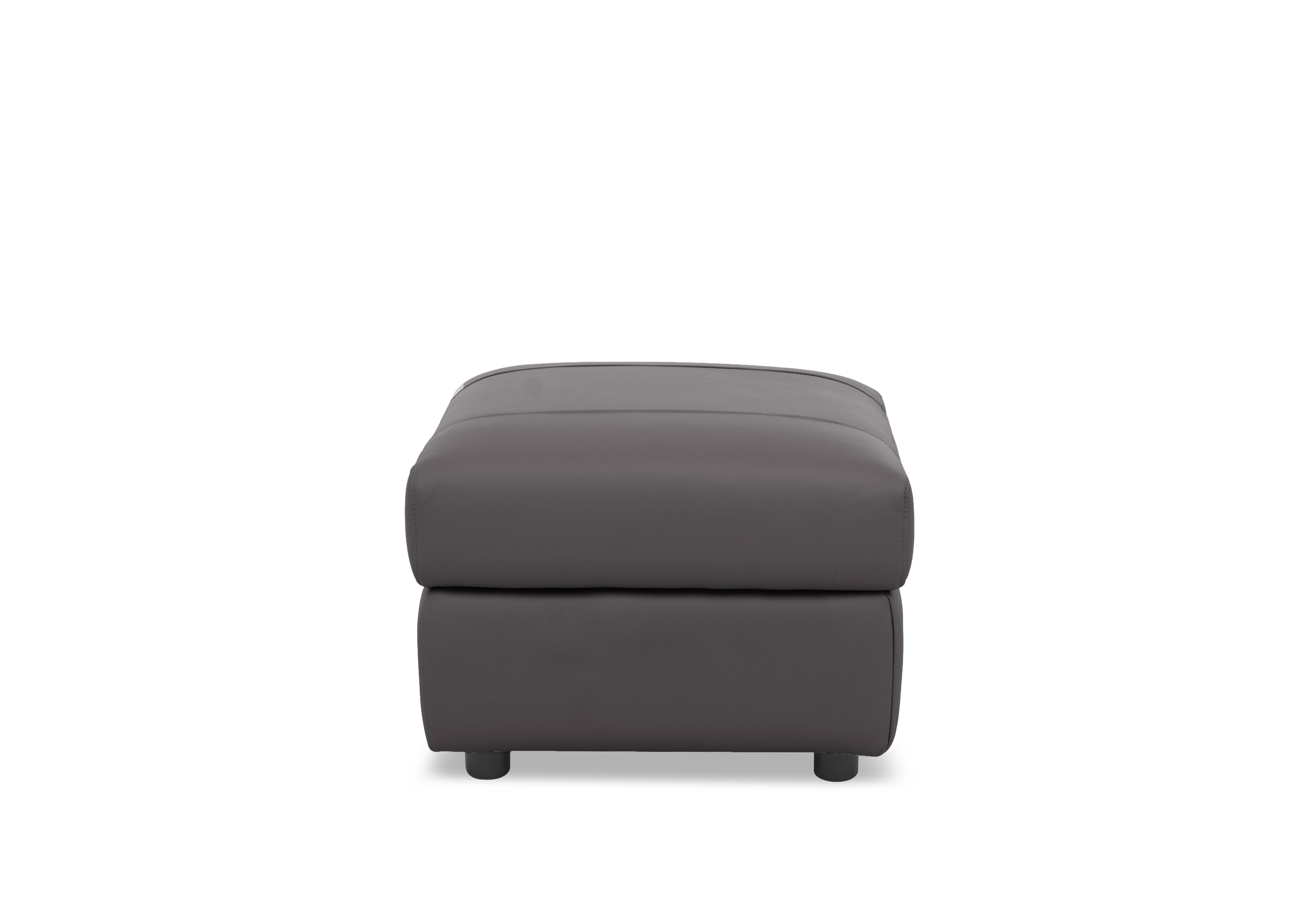 Raven Leather Footstool in Oslo Elephant Cat-40/15 on Furniture Village