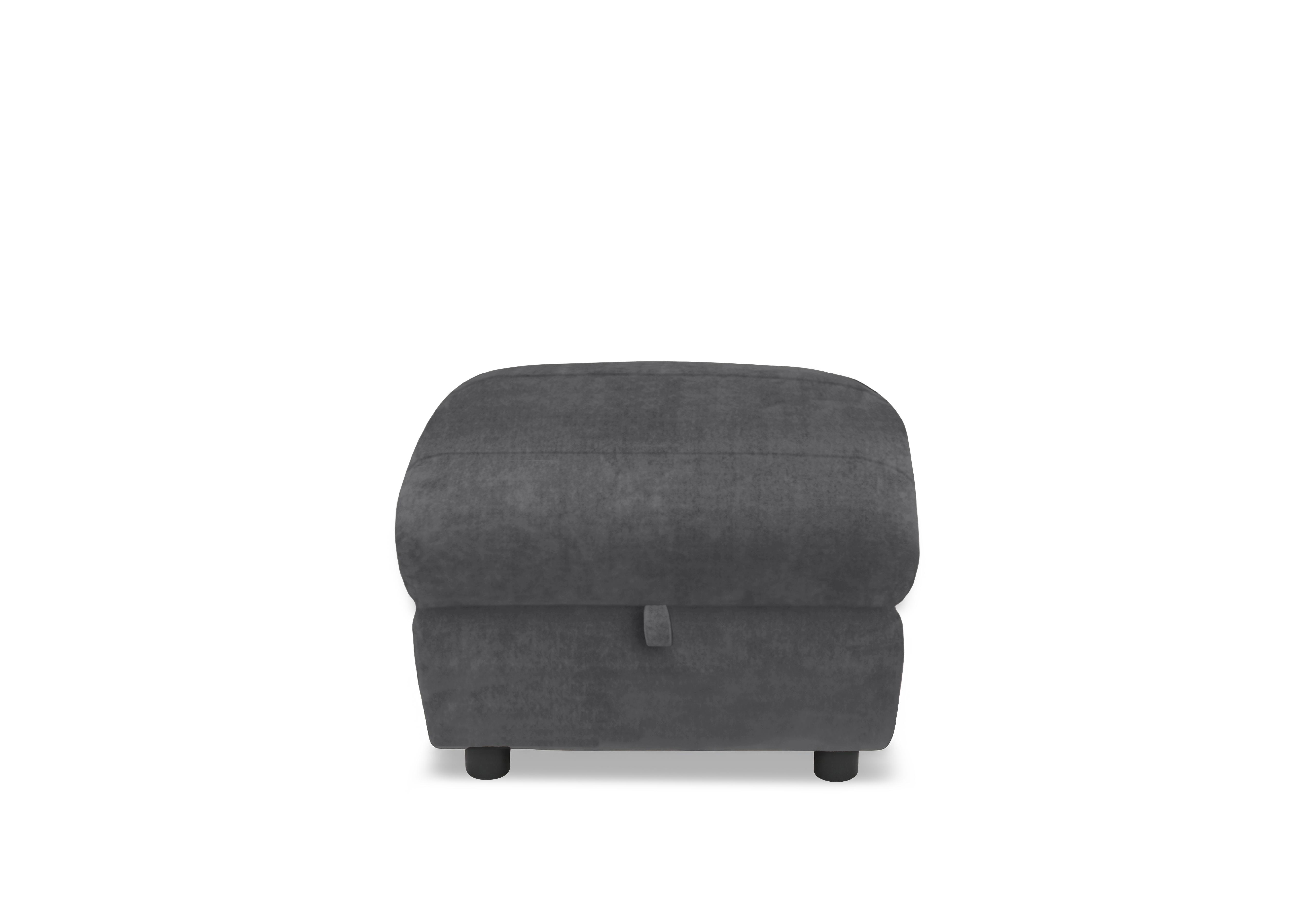 Raven Fabric Storage Footstool in Manhattan Charcoal 58003 on Furniture Village