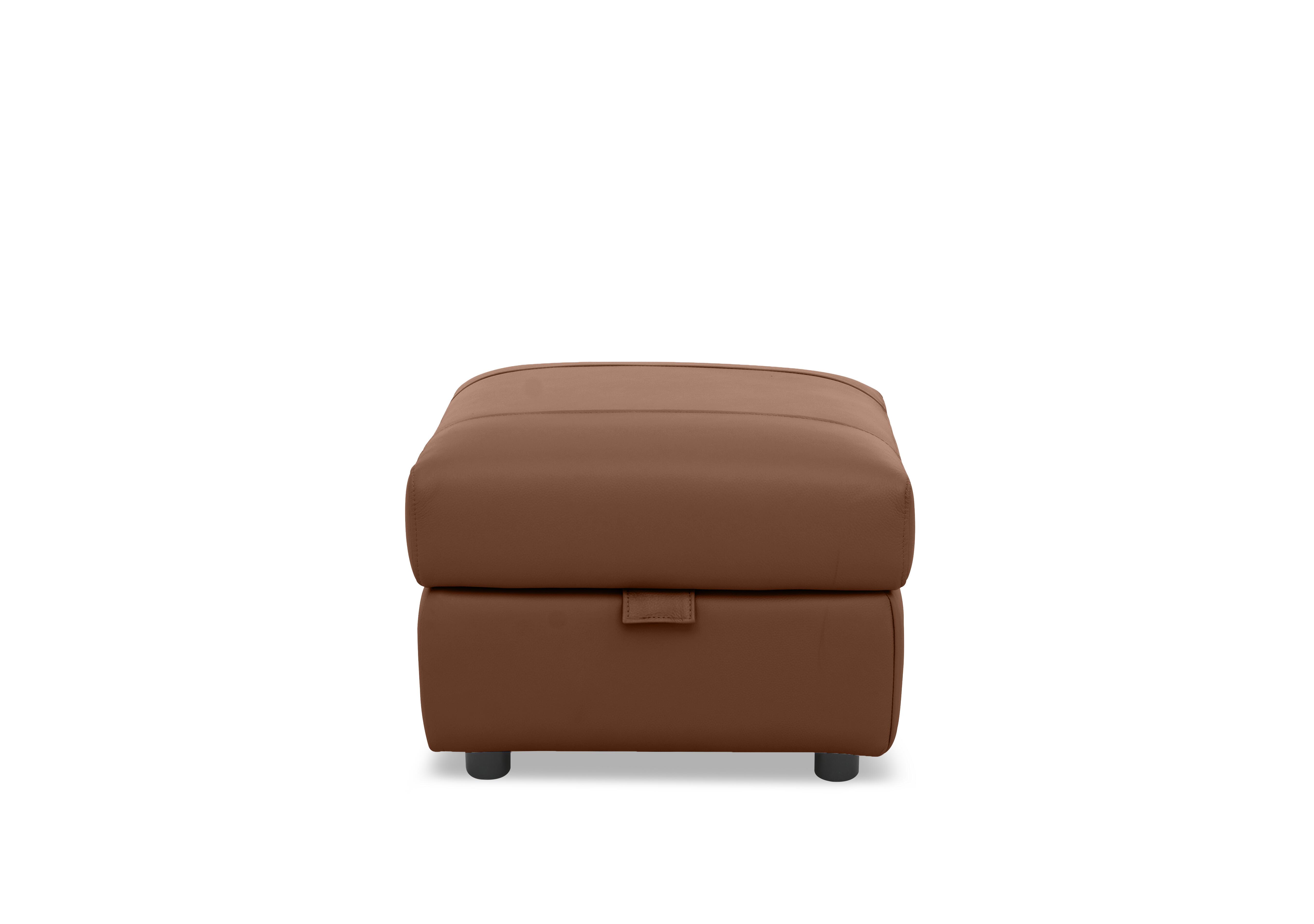 Raven Leather Storage Footstool in Montana Butterscotch Cat-60/07 on Furniture Village