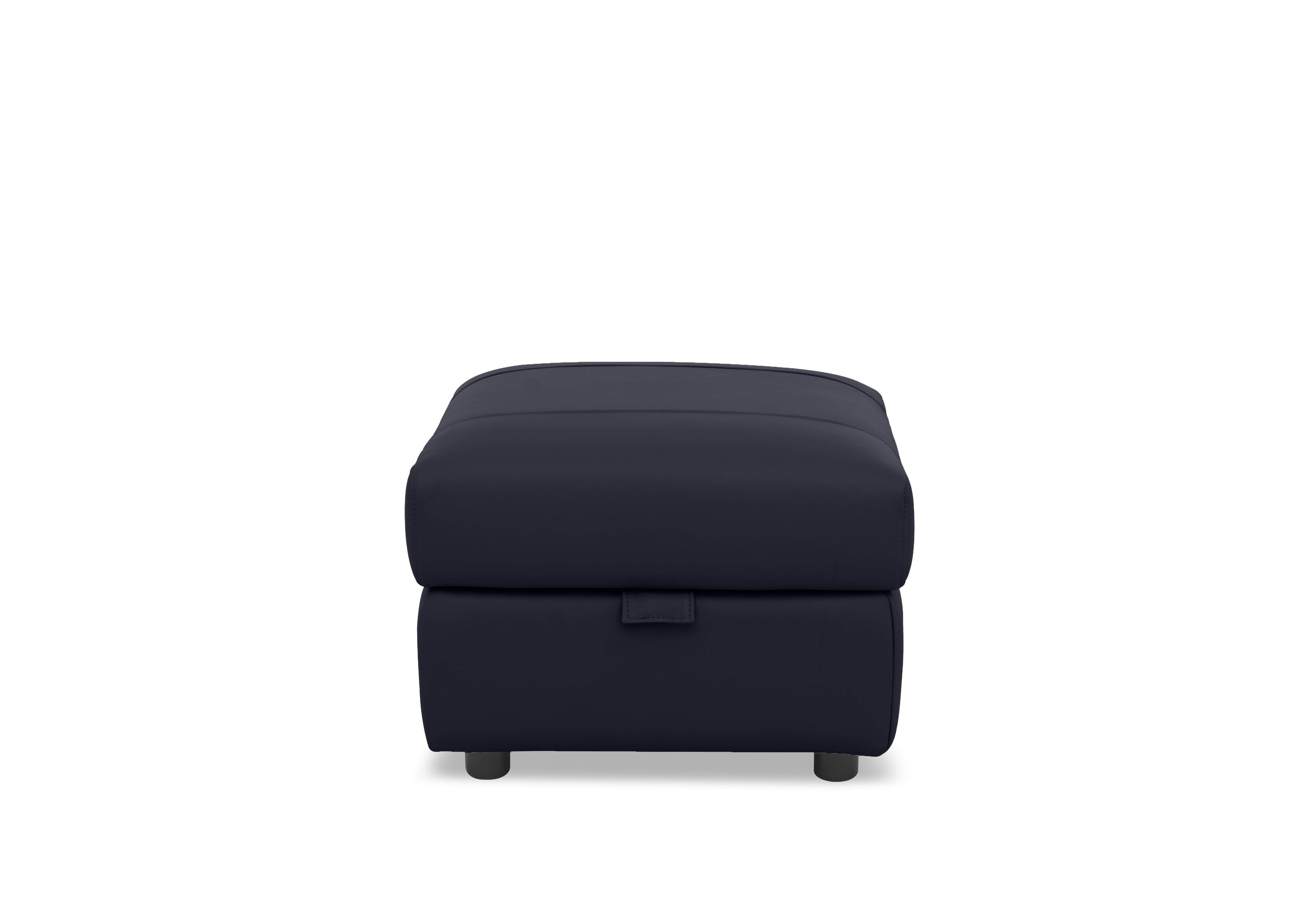 Raven Leather Storage Footstool in Montana Navy Cat-60/24 on Furniture Village