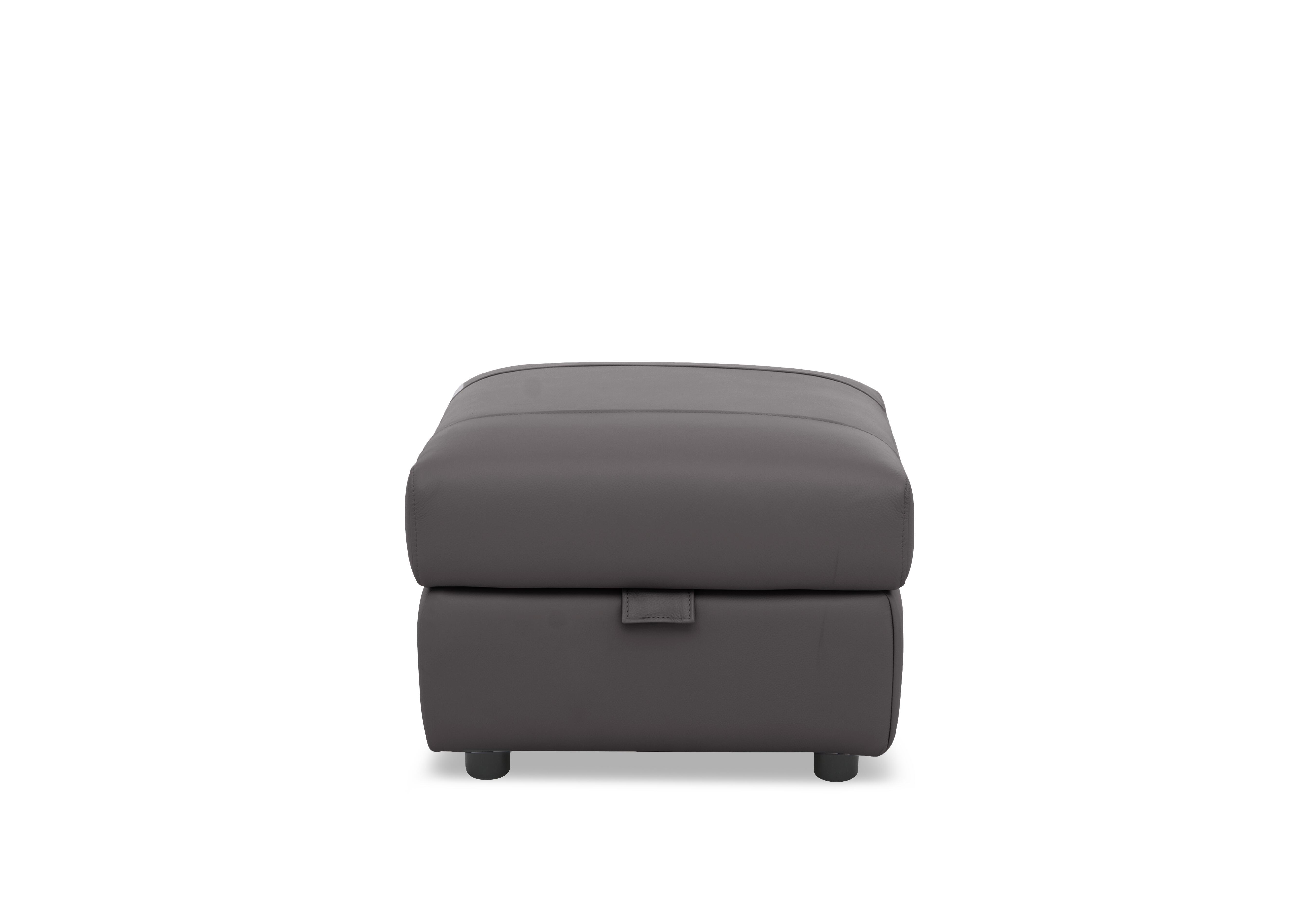 Raven Leather Storage Footstool in Oslo Elephant Cat-40/15 on Furniture Village