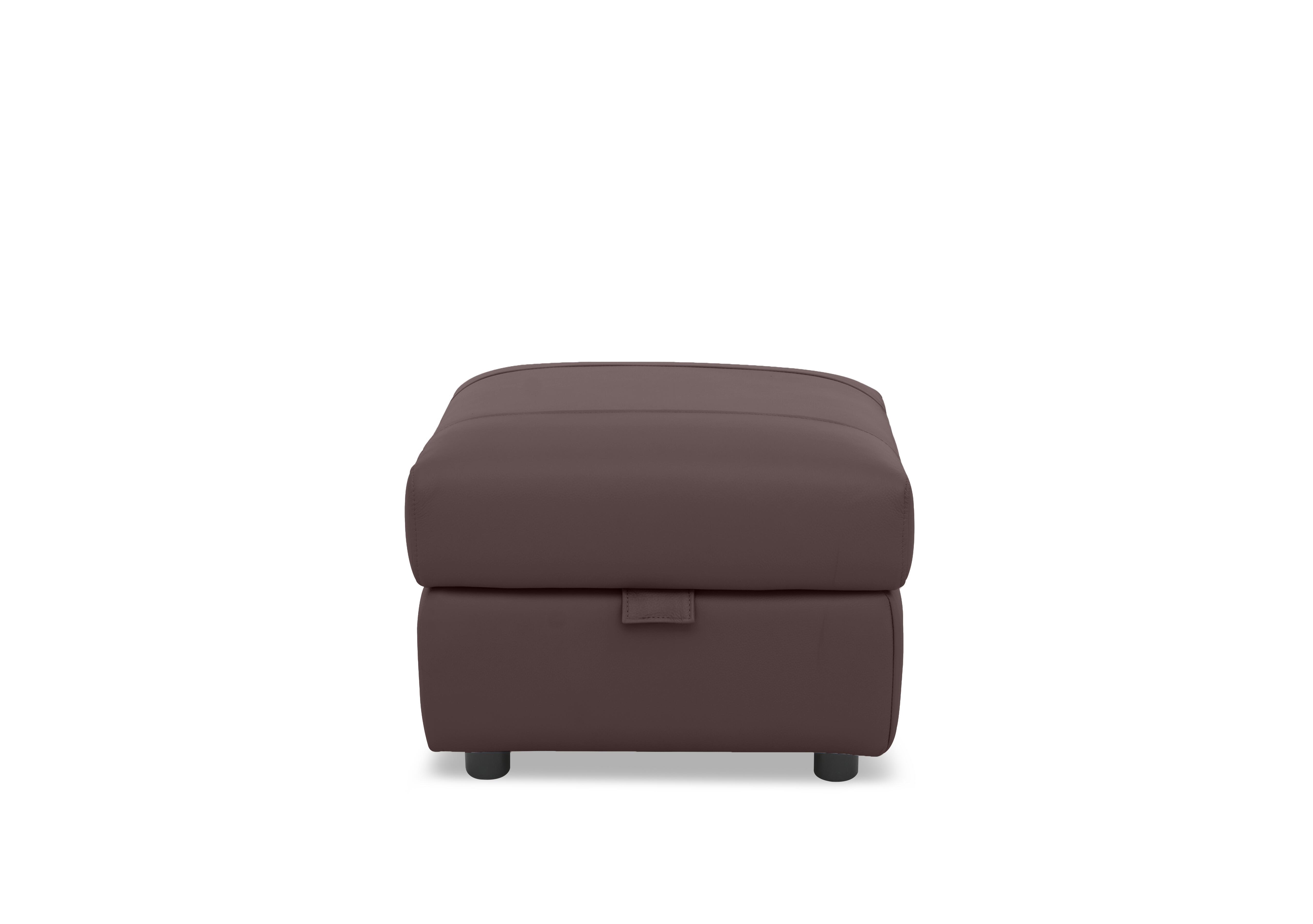 Raven Leather Storage Footstool in Oslo Mulberry Cat-40/30 on Furniture Village