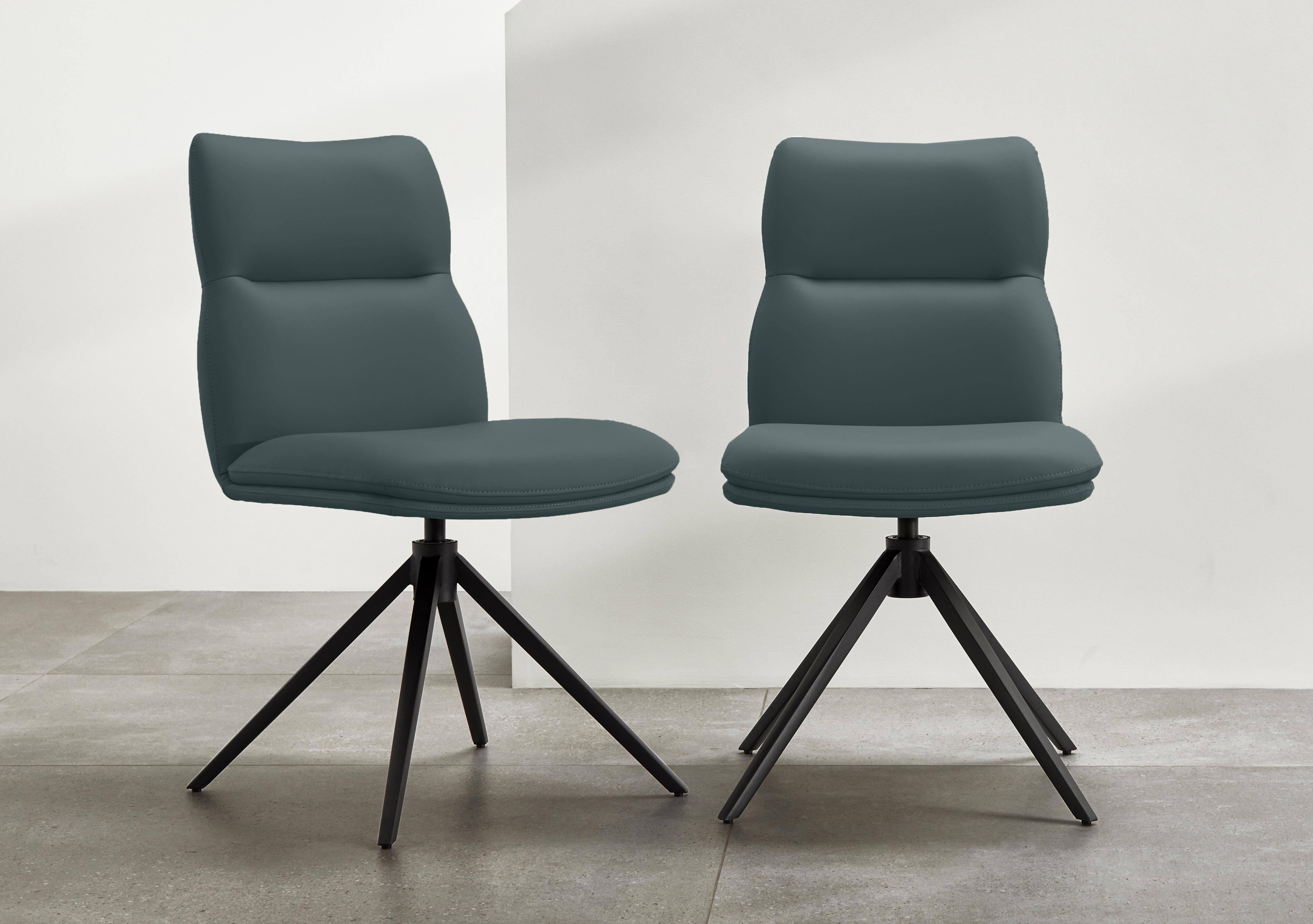 Quattro Set of 4 Swivel Dining Chairs in Forest Green on Furniture Village