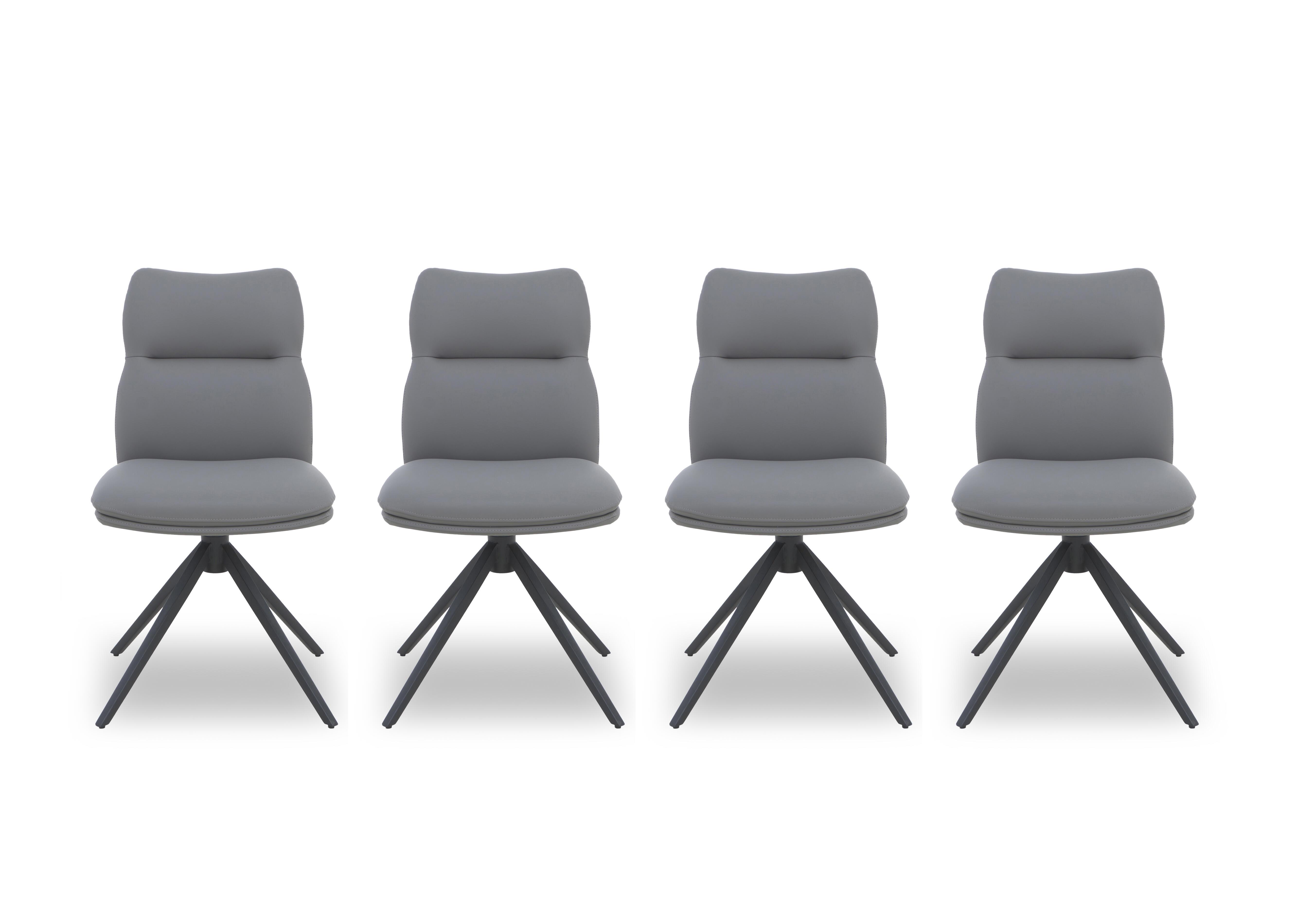 Quattro Set of 4 Swivel Dining Chairs in Stone on Furniture Village