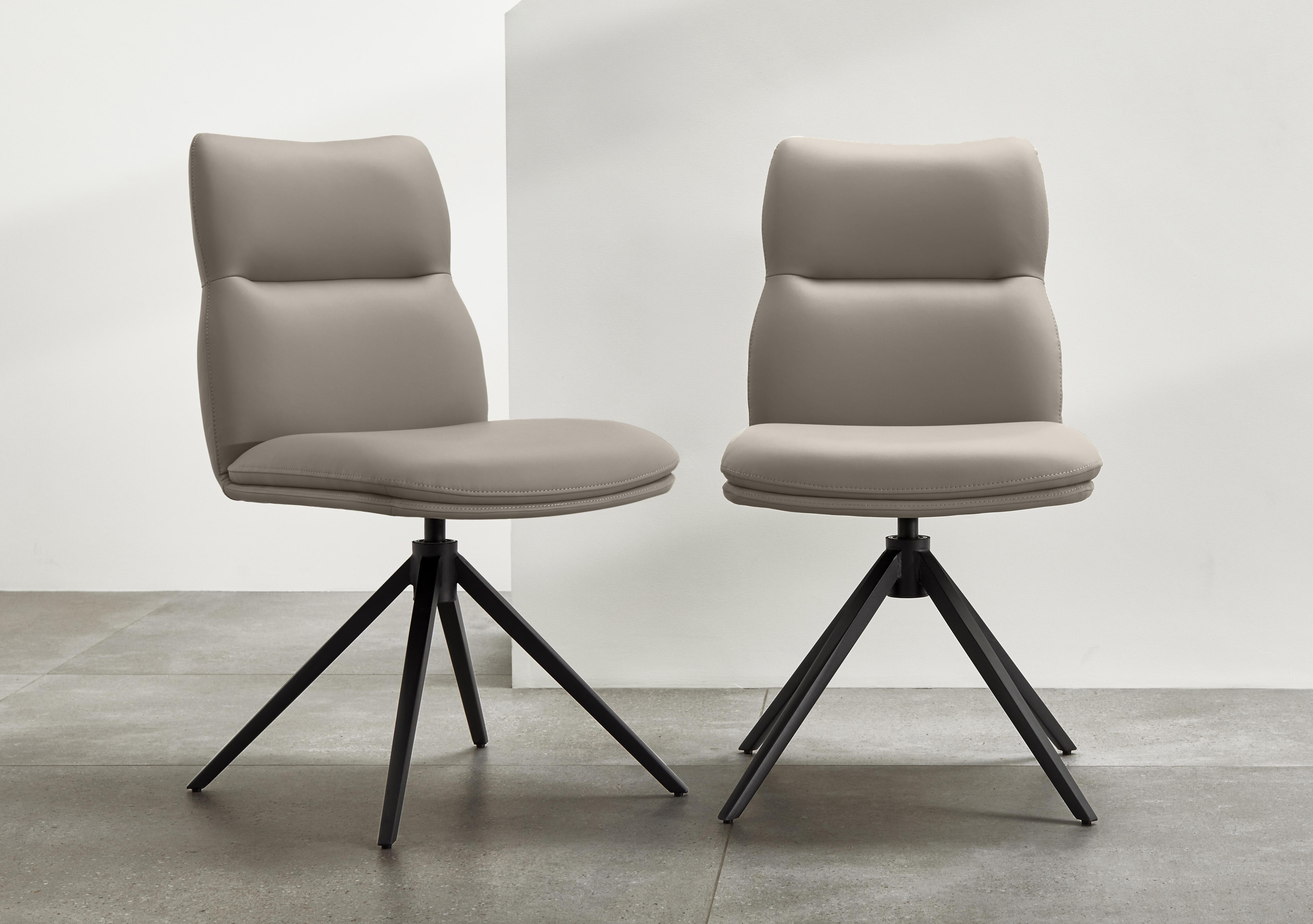 Quattro Set of 6 Swivel Dining Chairs in Taupe on Furniture Village