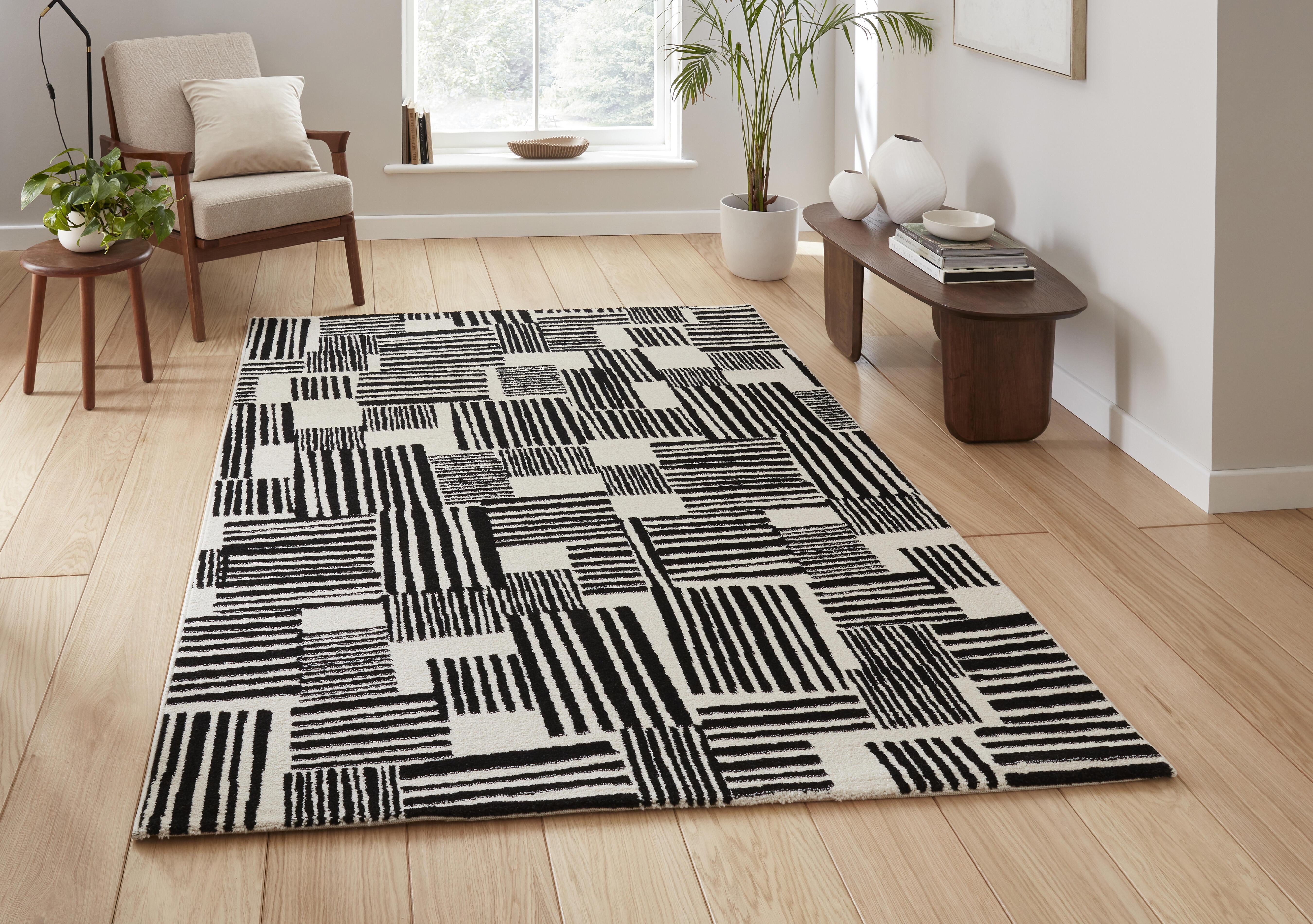 Catherine Lansfield Blocks Rug in  on Furniture Village