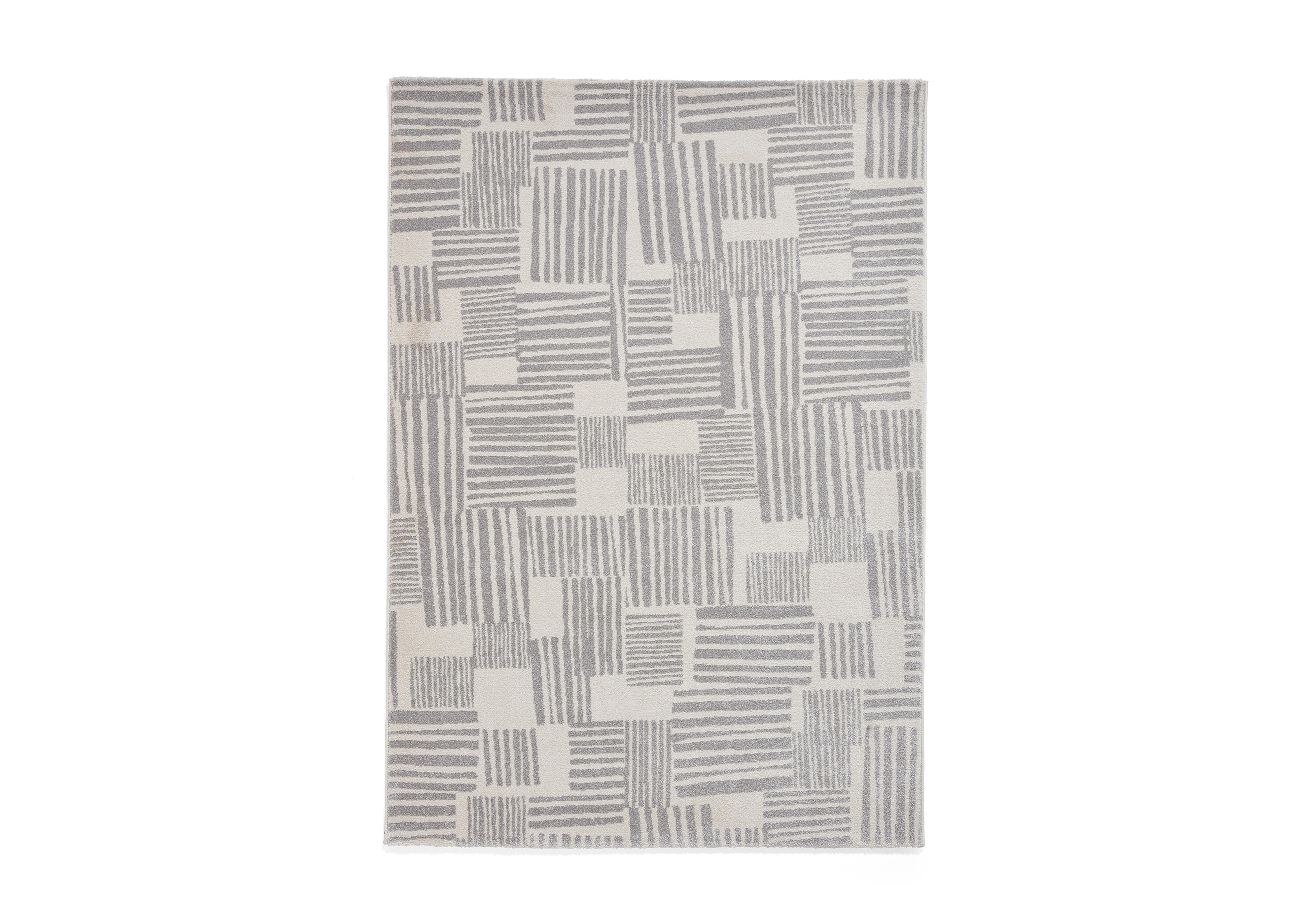 Blocks Rug in Grey on Furniture Village