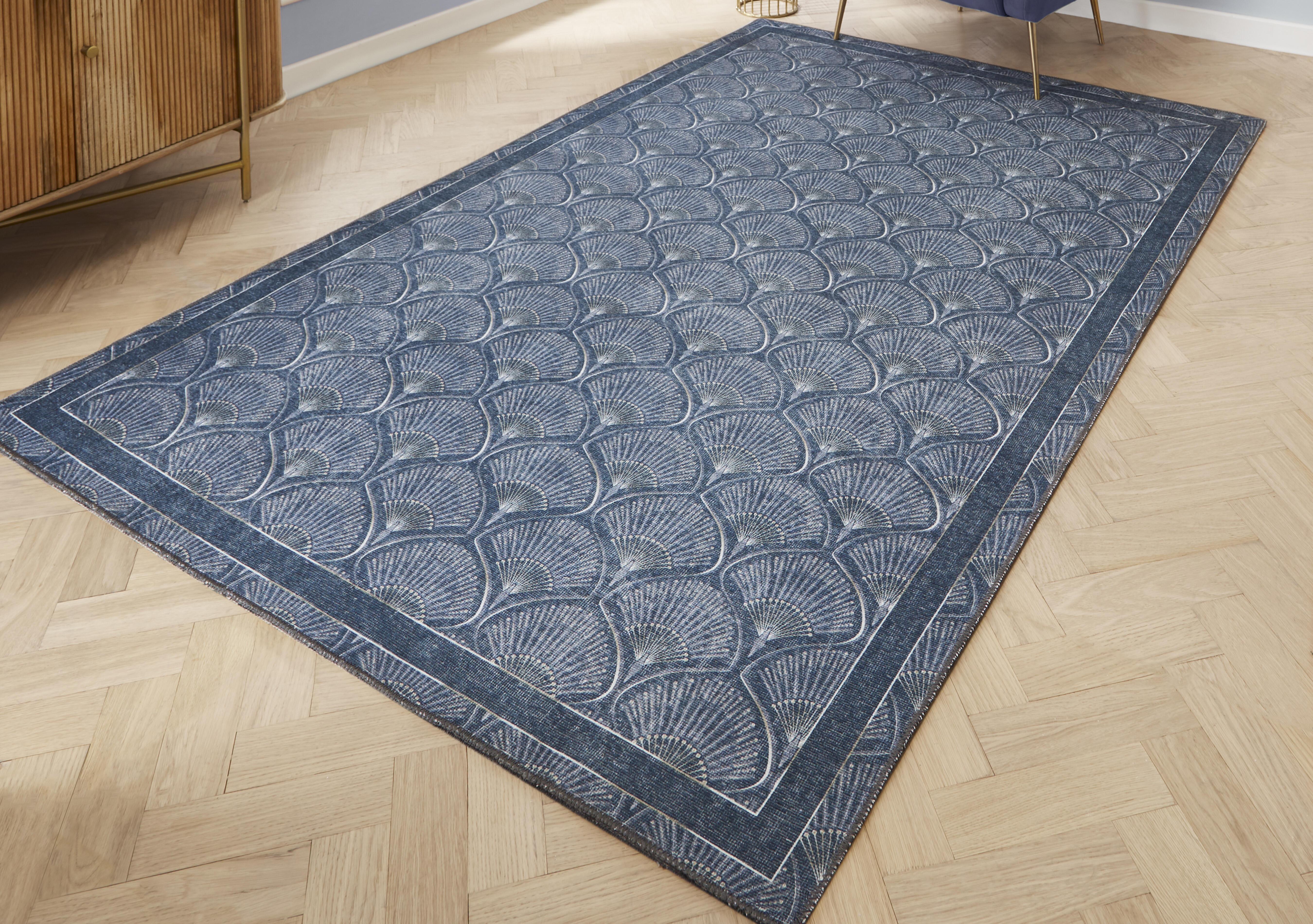 Catherine Lansfield Deco Peacock Washable Rug in  on Furniture Village