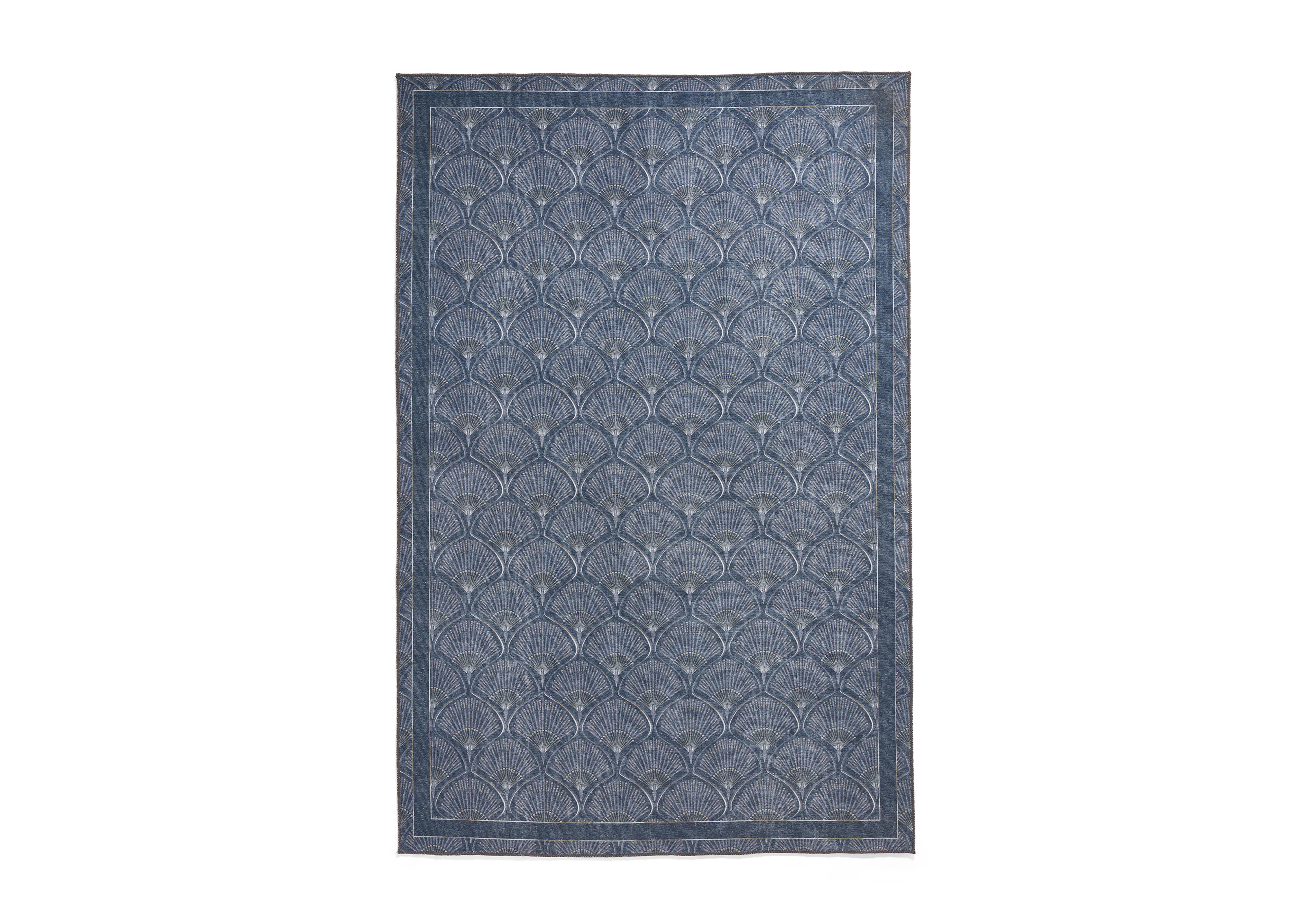 Deco Peacock Washable Rug in Blue on Furniture Village