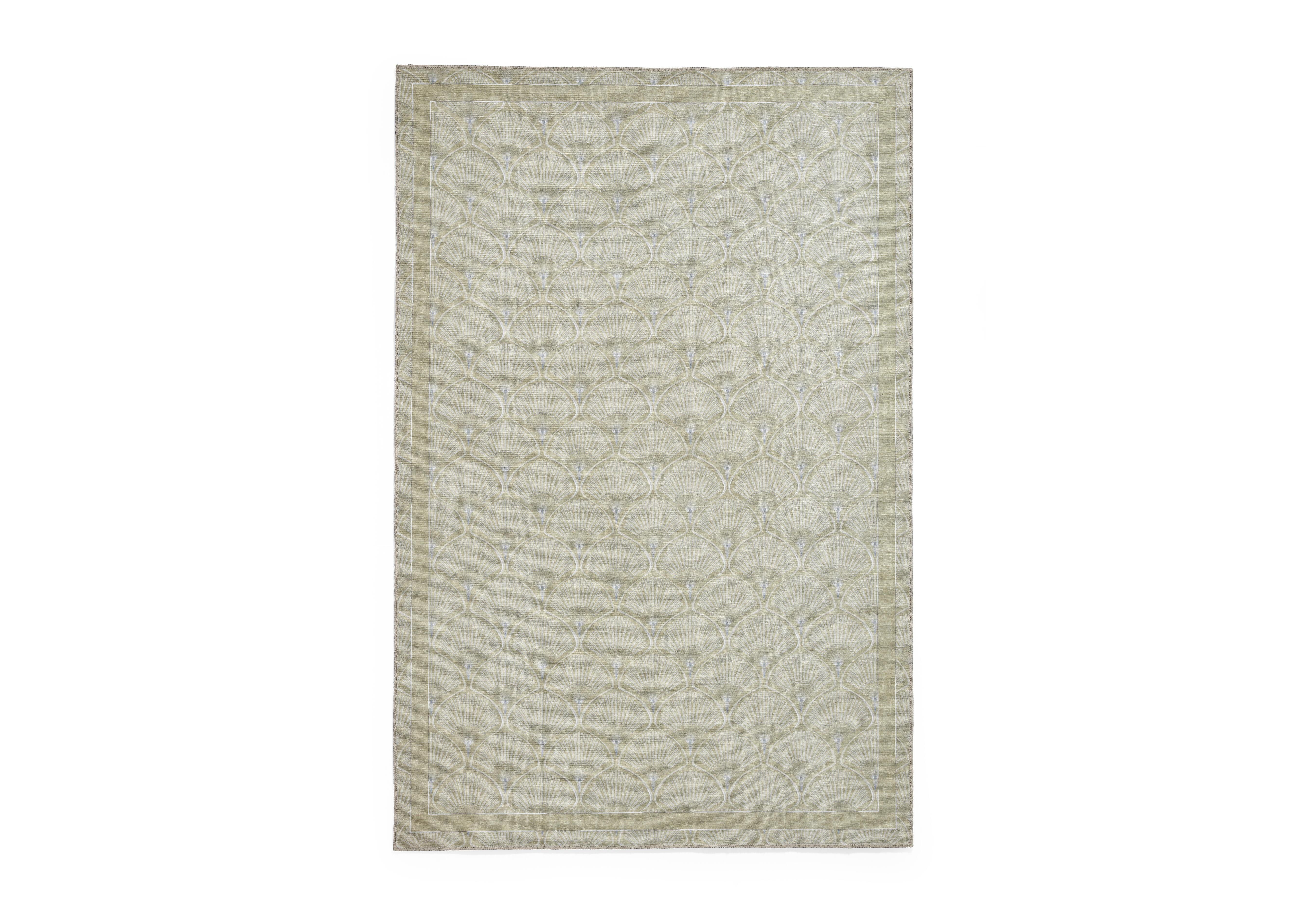 Deco Peacock Washable Rug in Green on Furniture Village
