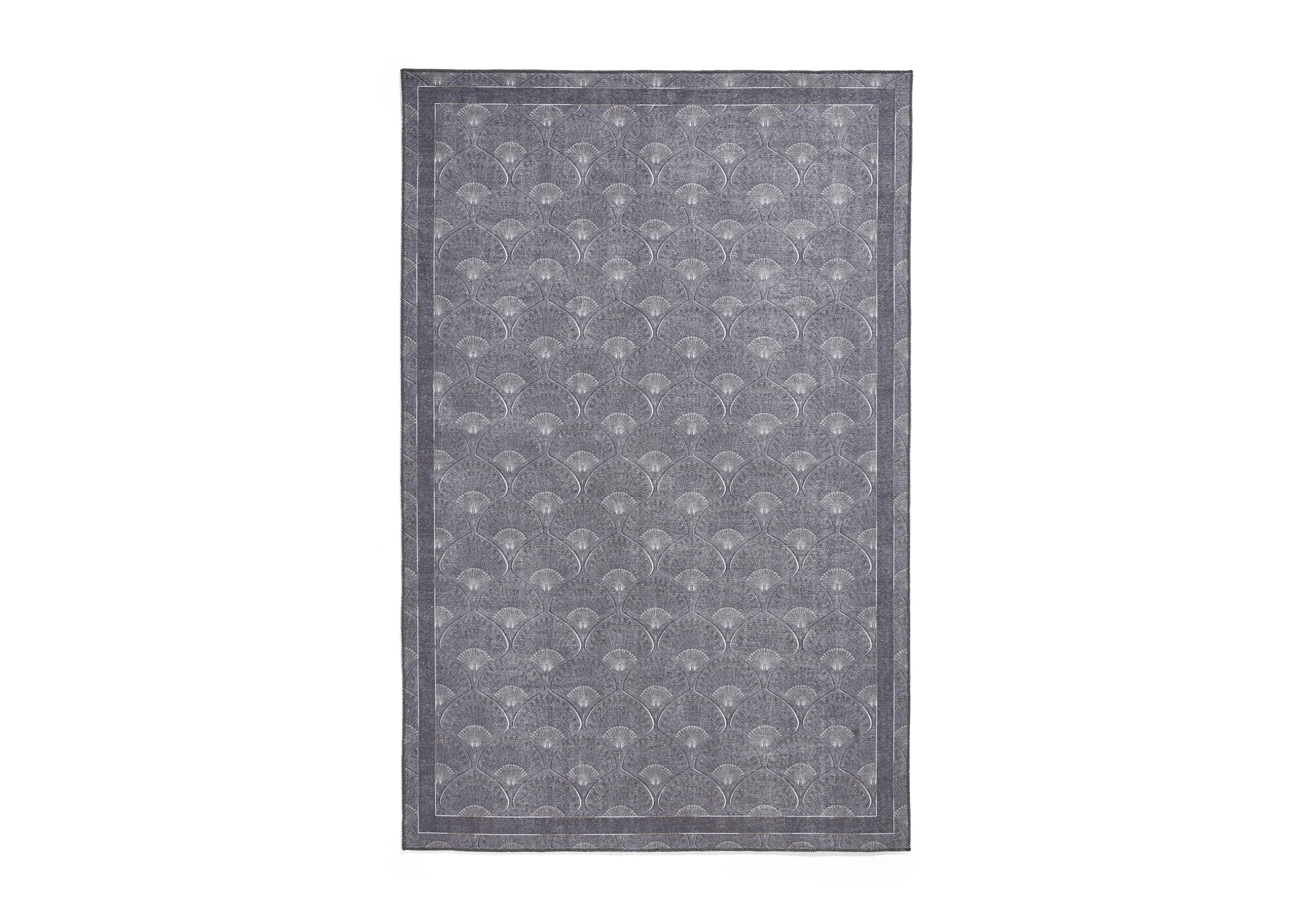 Deco Peacock Washable Rug in Grey on Furniture Village