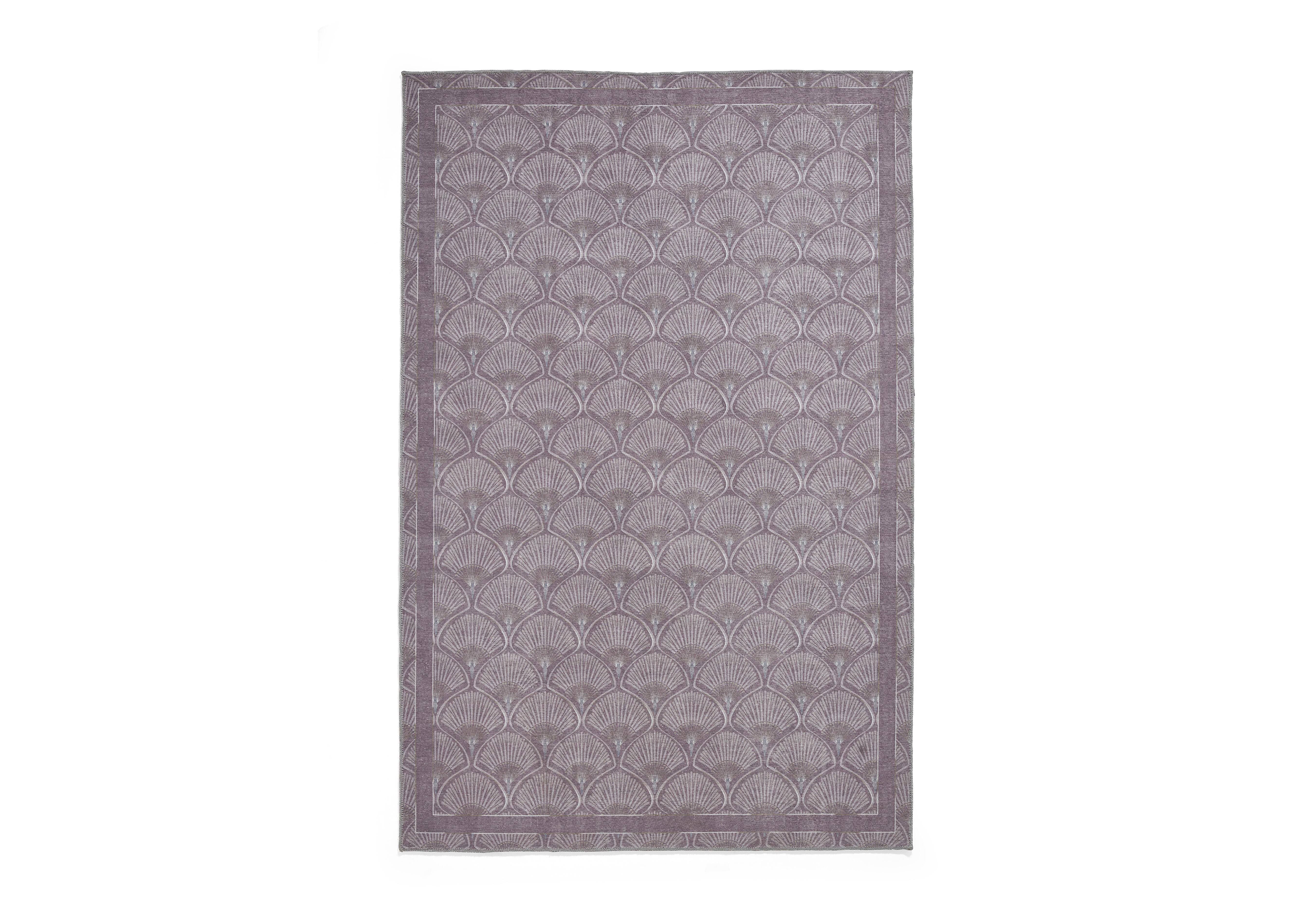 Deco Peacock Washable Rug in Lilac on Furniture Village