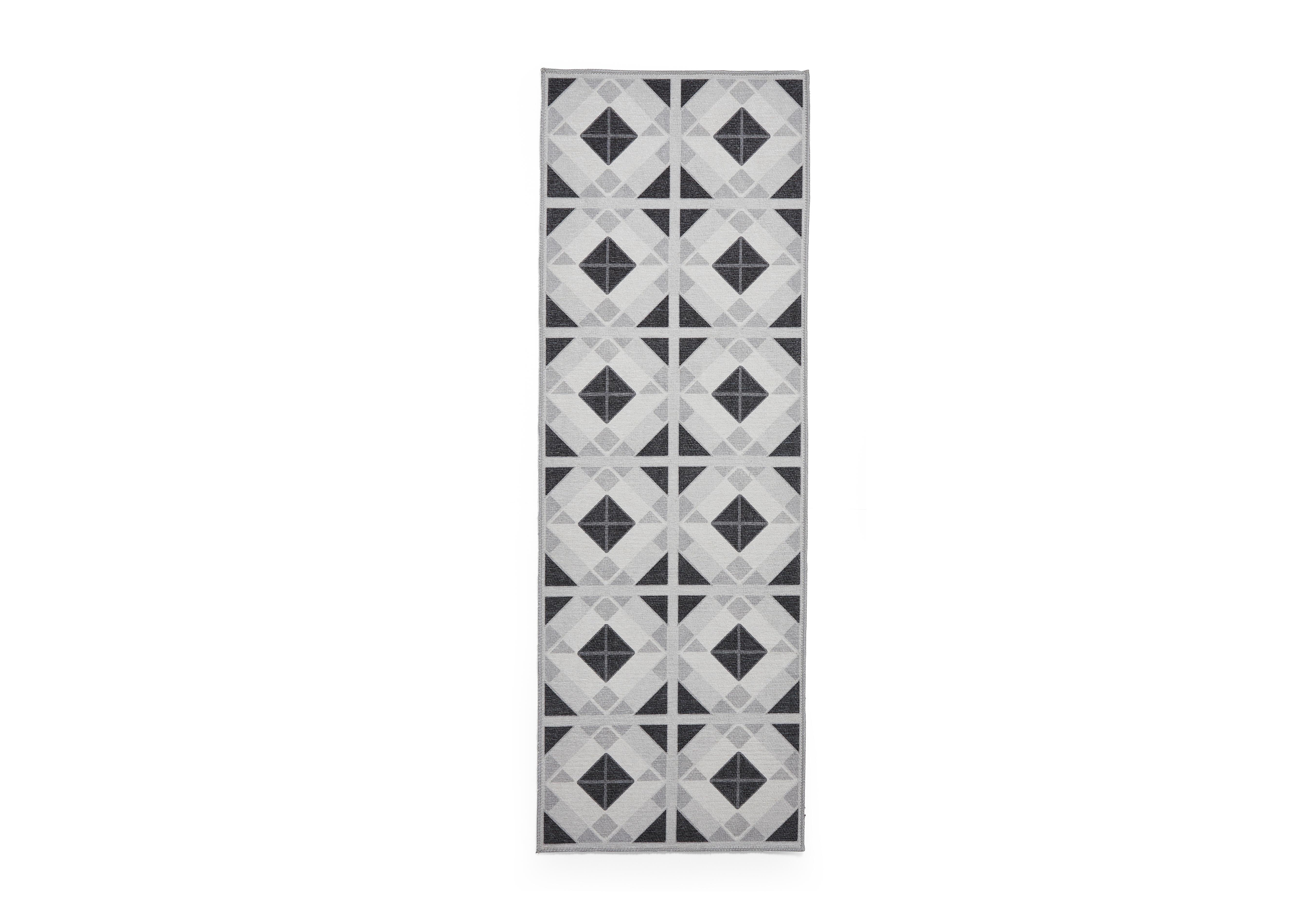 Kukini Washable Runner in Grey-Light Grey on Furniture Village