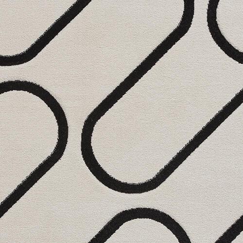 Catherine Lansfield Linear Curve Rug in Black-White on Furniture Village