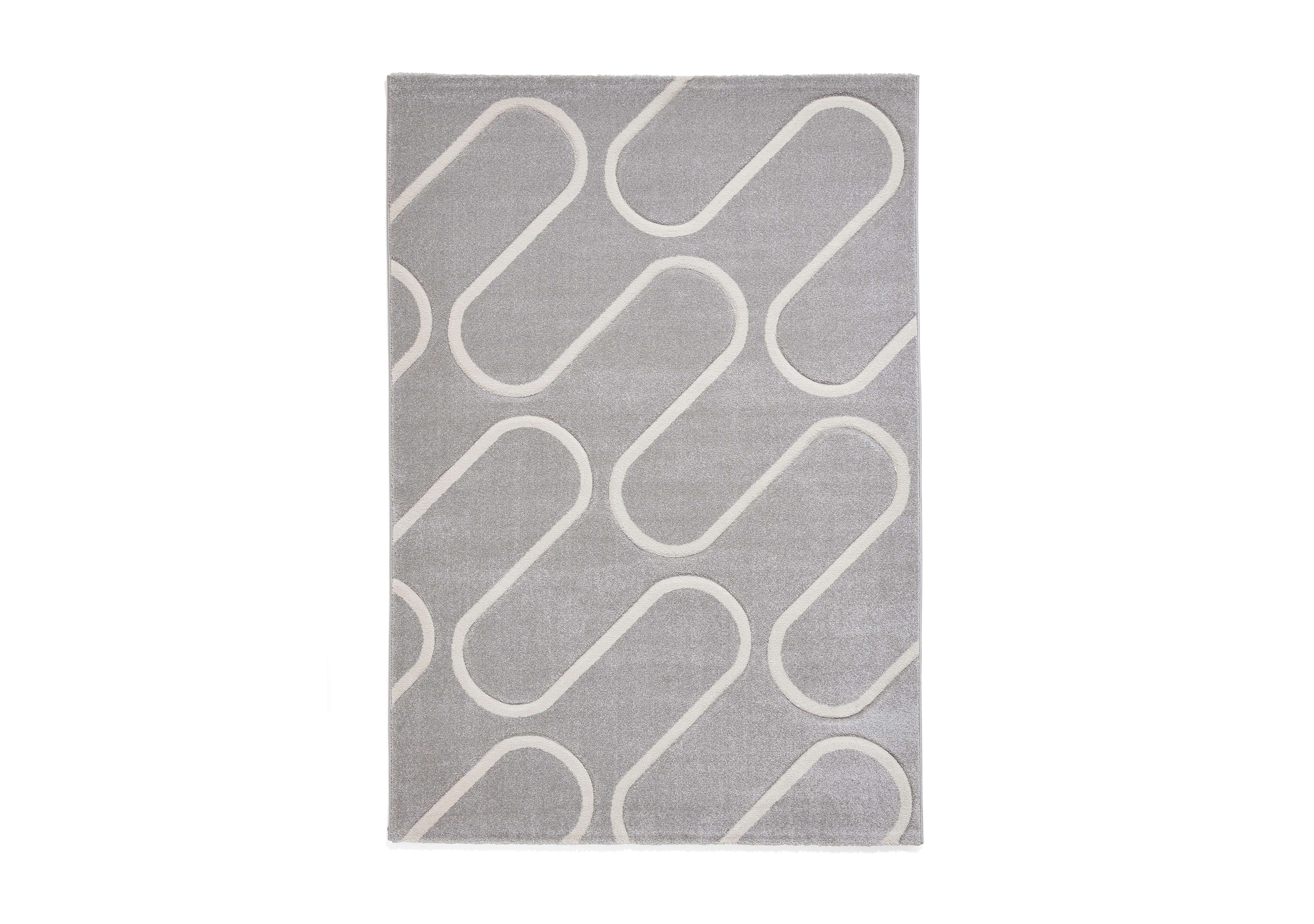 Linear Curve Rug in Grey on Furniture Village