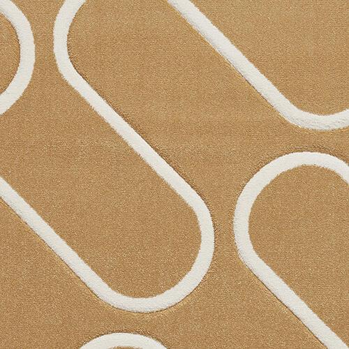 Catherine Lansfield Linear Curve Rug in Ochre on Furniture Village