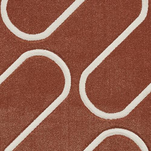 Catherine Lansfield Linear Curve Rug in Terra on Furniture Village
