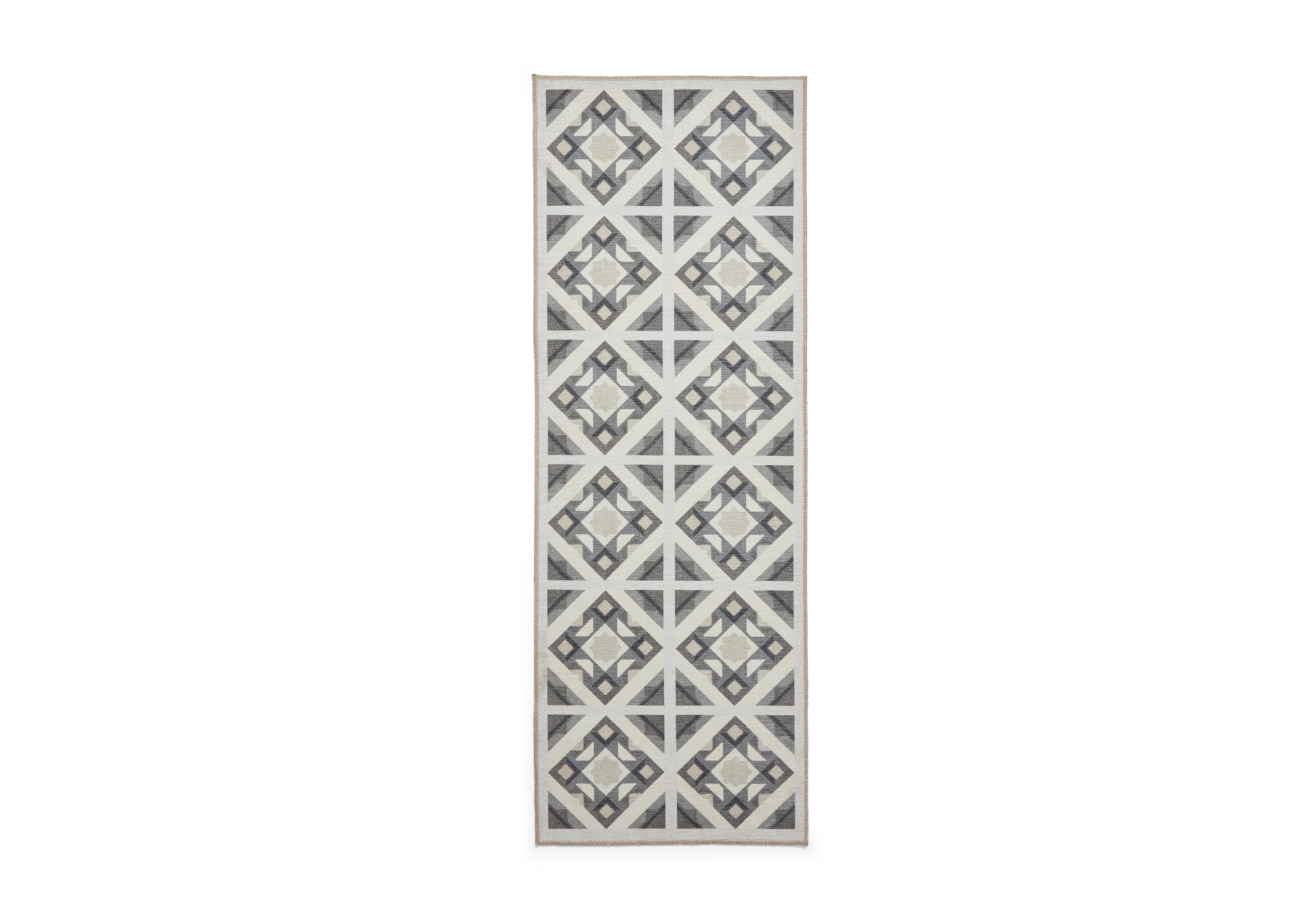 Pelari Washable Runner in Grey-Beige on Furniture Village