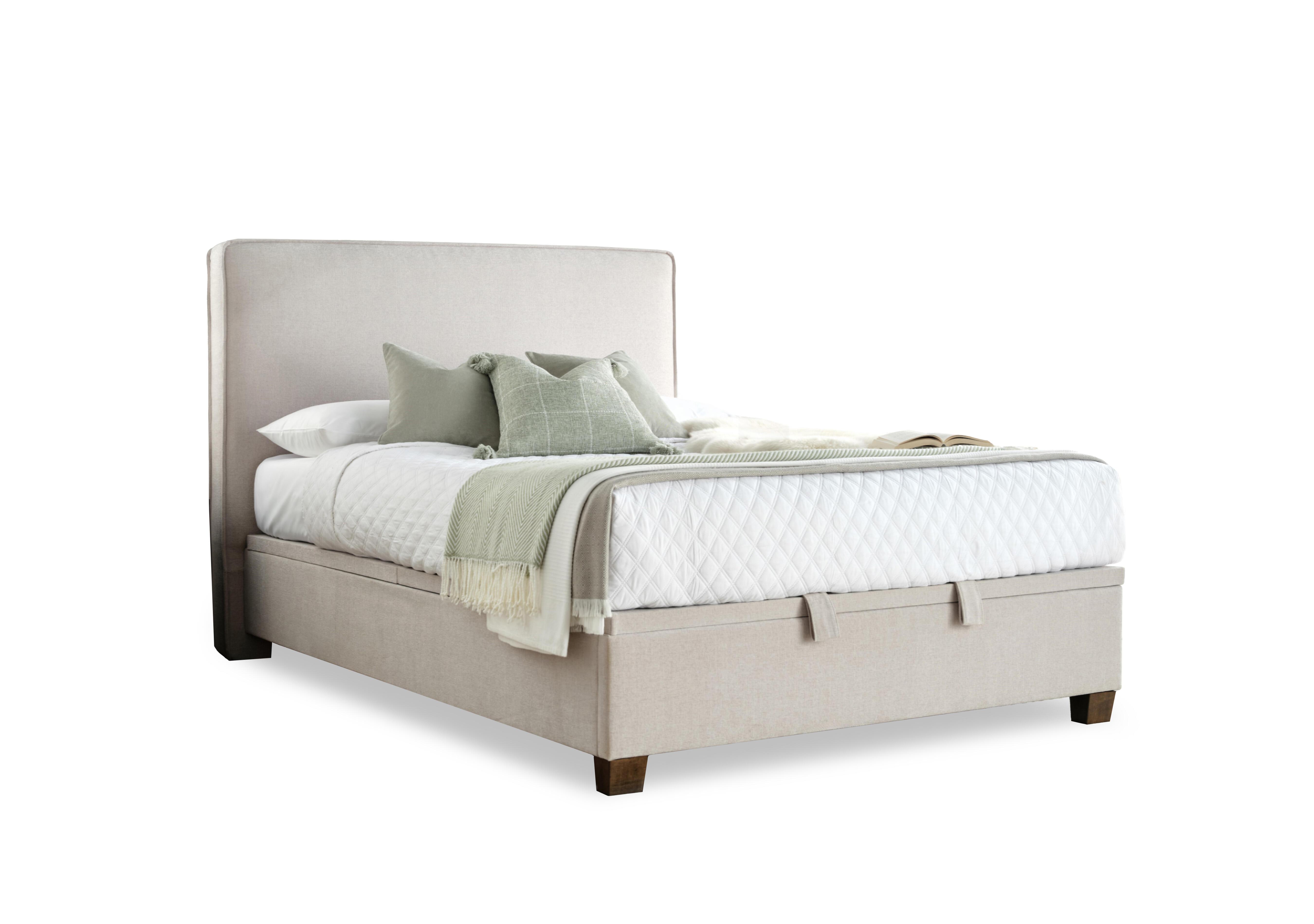 Malt End Lift Ottoman Bed Frame in Maskat Clay Fabric on Furniture Village