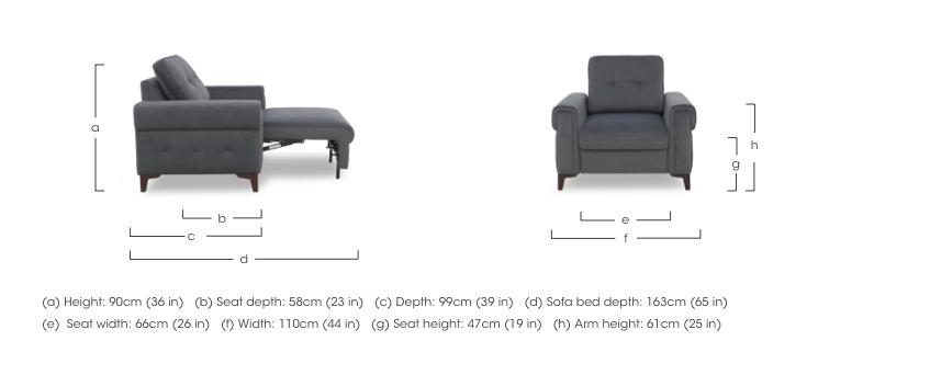 Zoom Fabric Chair Sofa Bed in  on Furniture Village