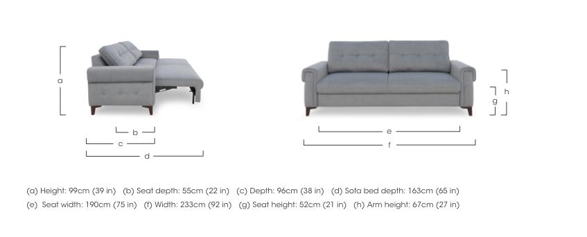 Zoom Fabric 3 Seater Sofa Bed in  on Furniture Village
