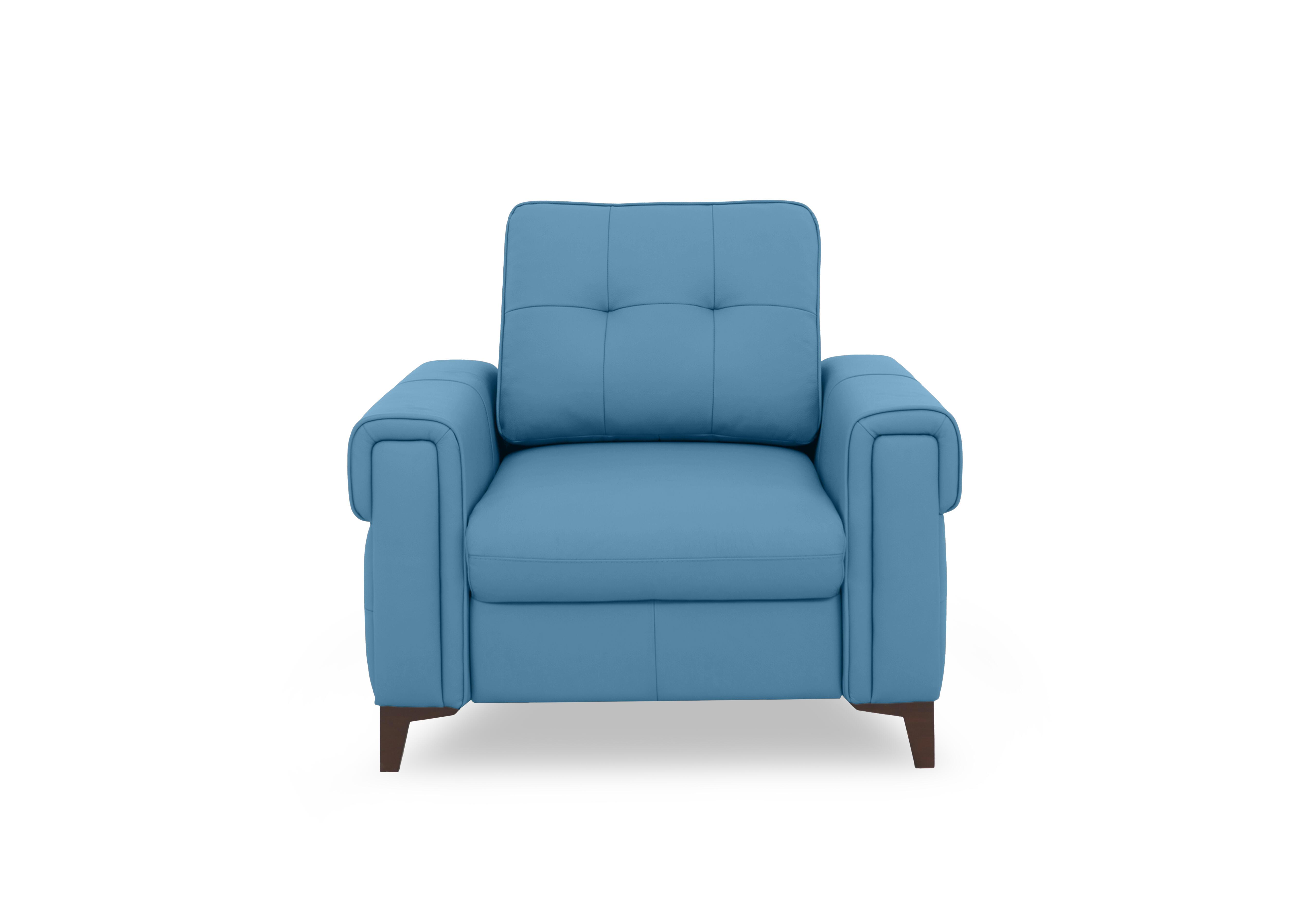 Zoom Leather Armchair in Blu Le-9312 on Furniture Village