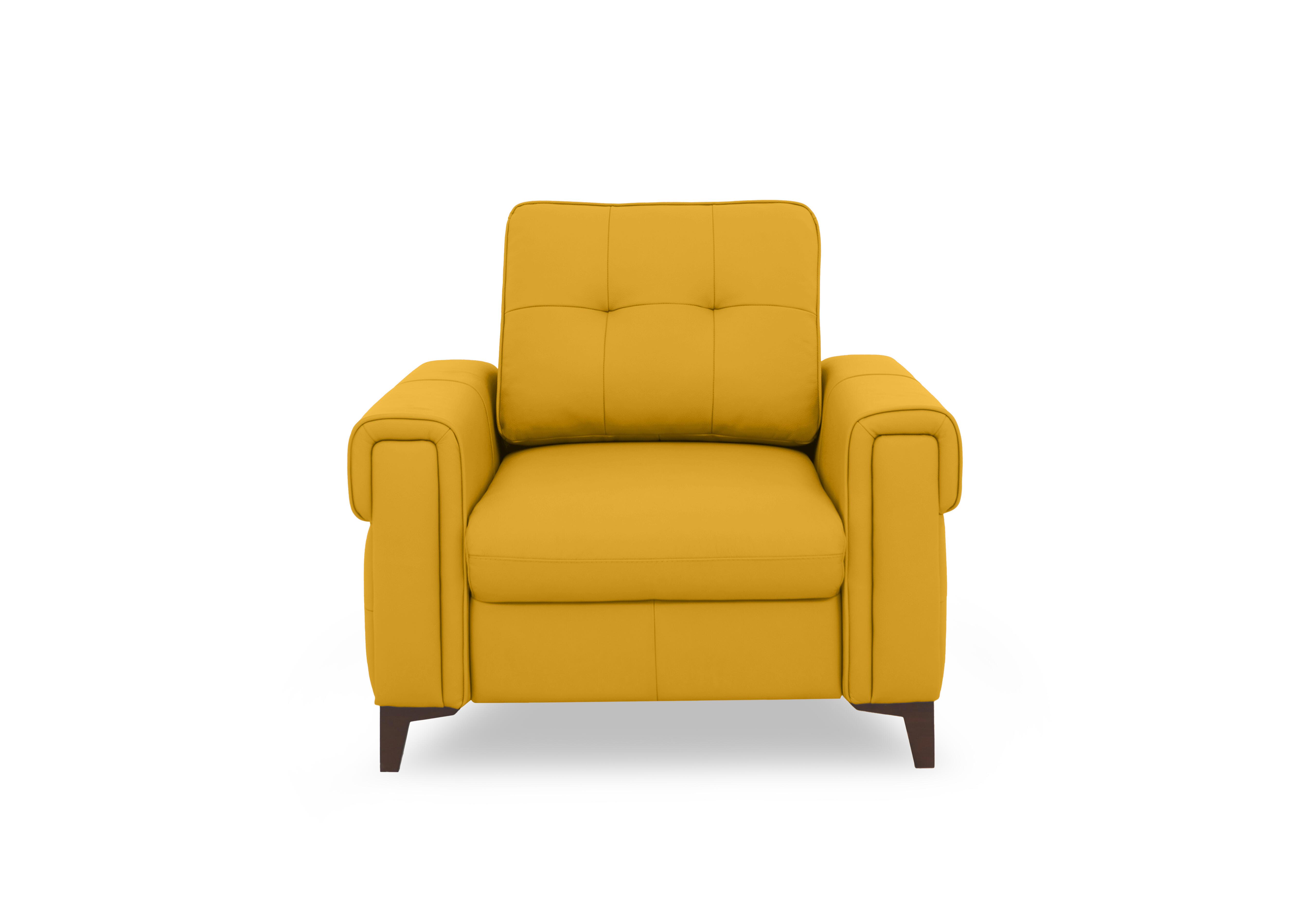 Zoom Leather Armchair in Giallo Le-9310 on Furniture Village