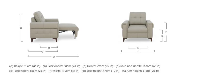 Zoom Leather Chair Sofa Bed in  on Furniture Village