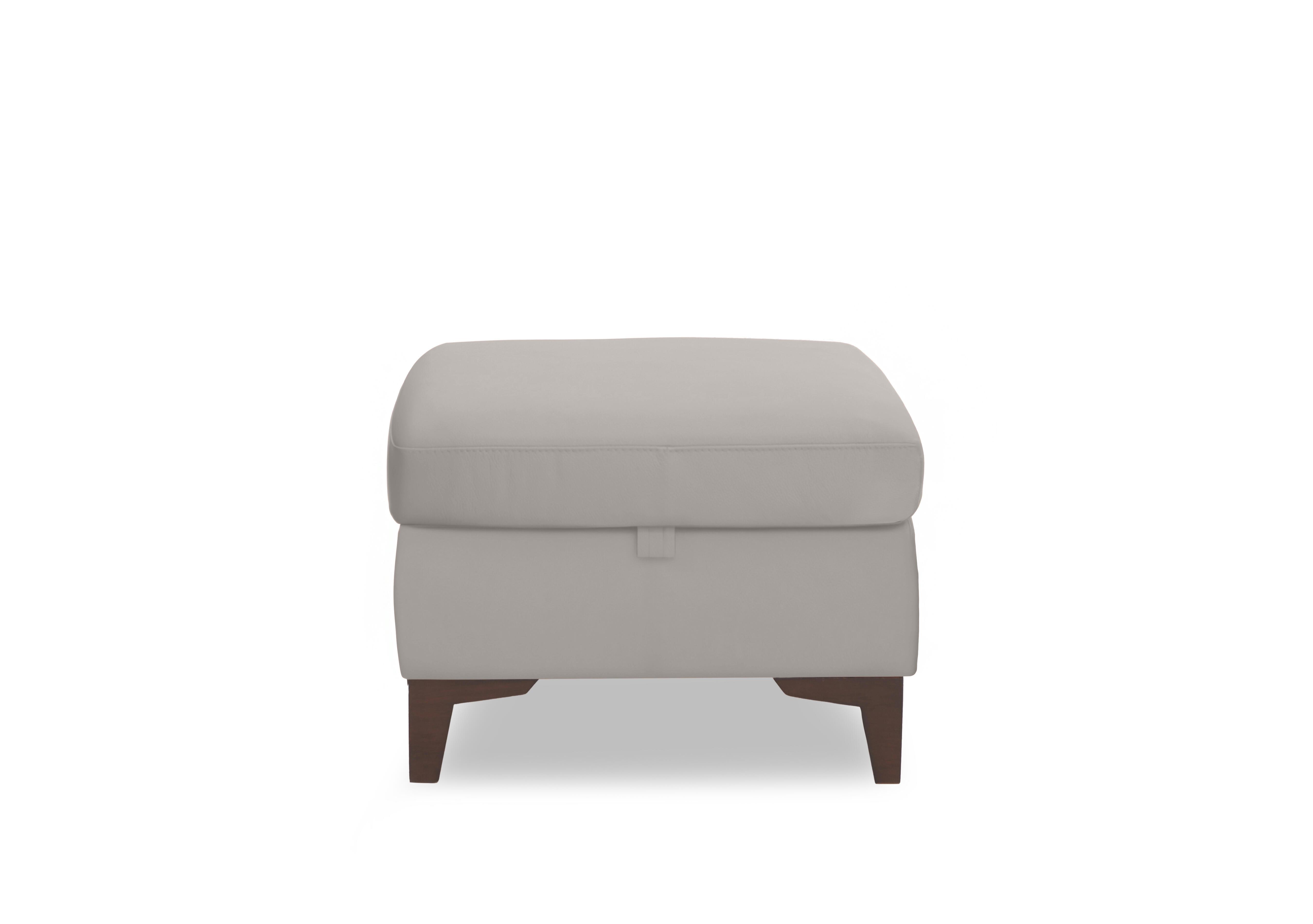 Zoom Leather Storage Footstool in Alpha Grey Matte Le-9317 on Furniture Village