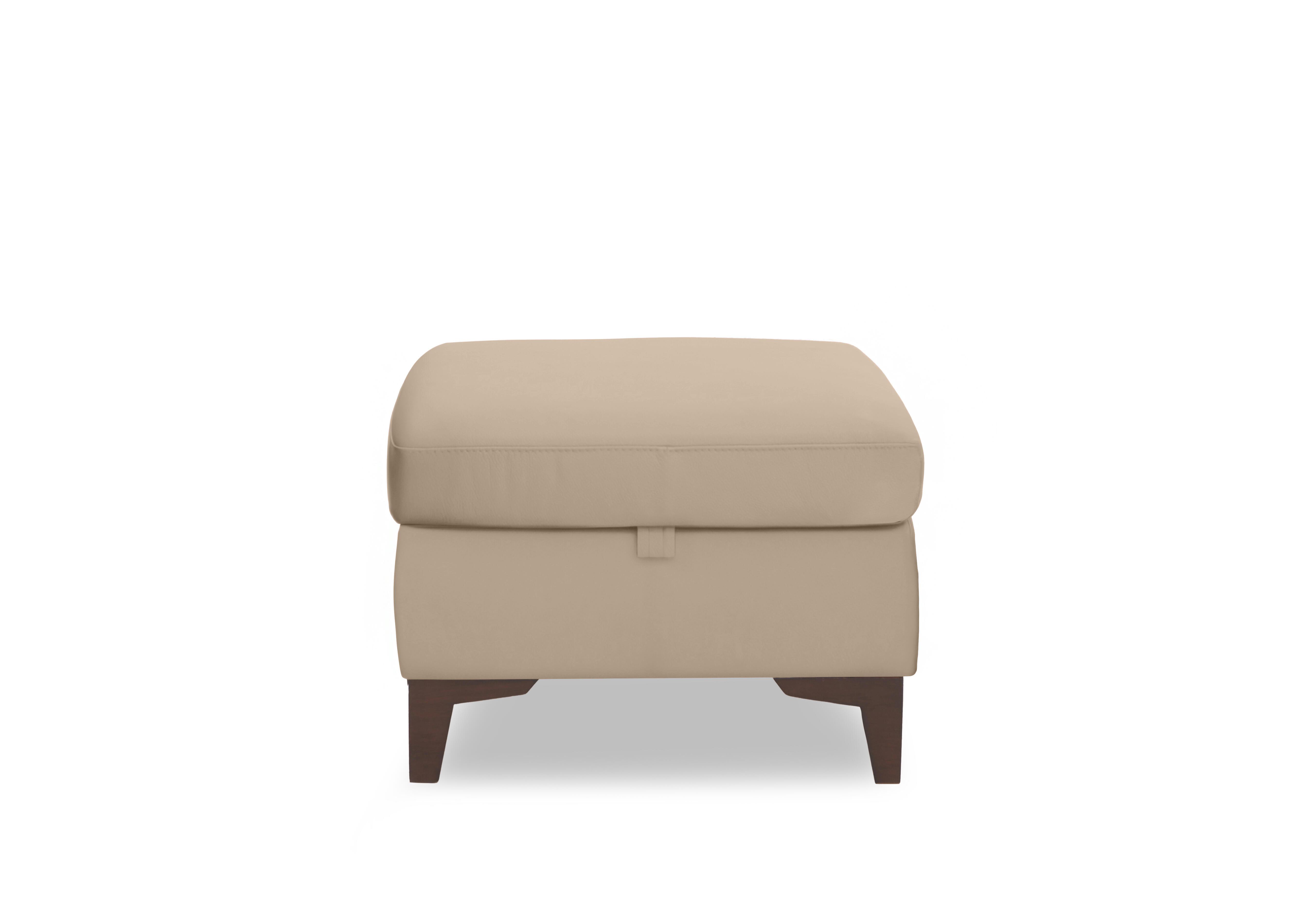 Zoom Leather Storage Footstool in Dacota Pebble La-4305 on Furniture Village