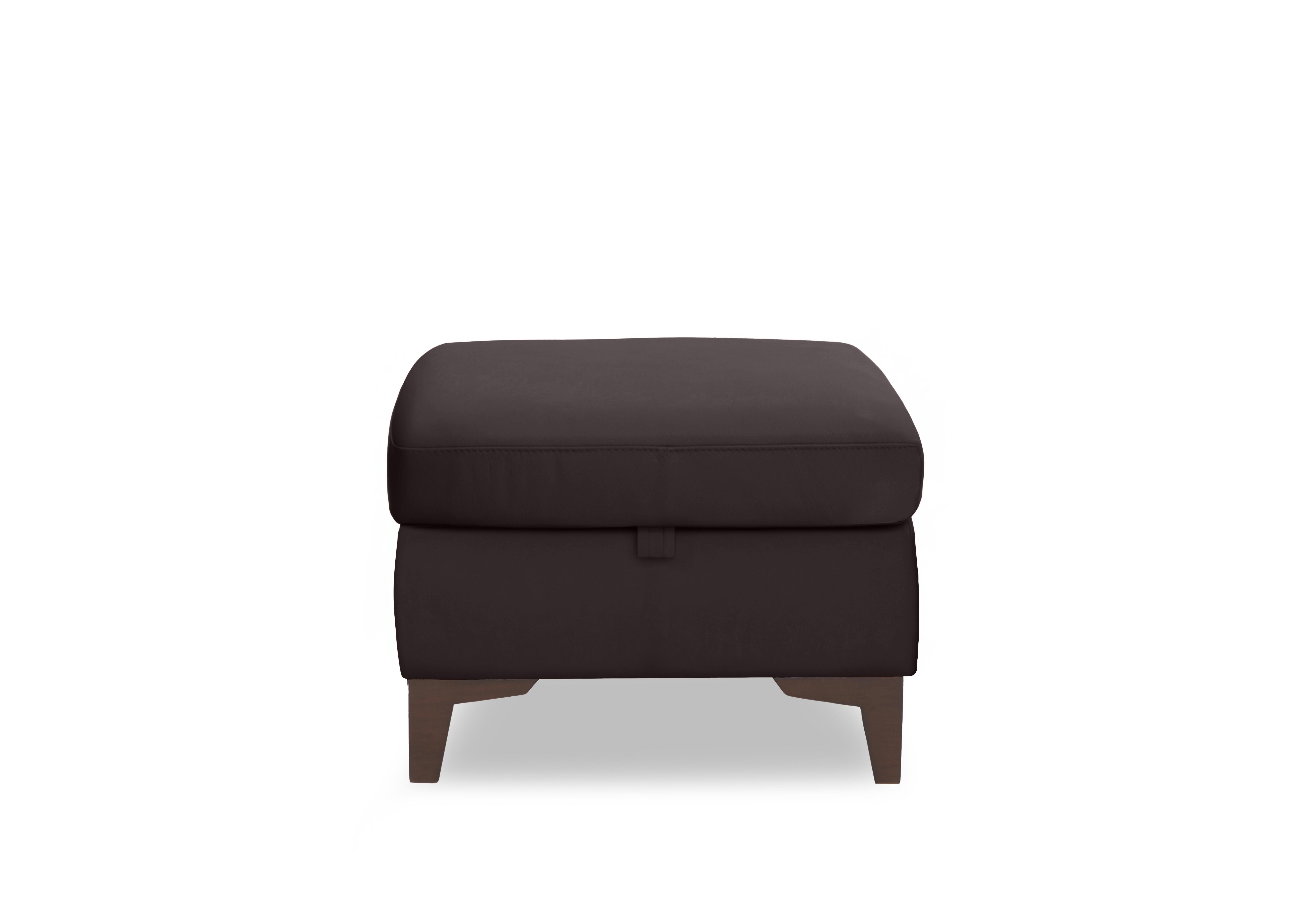 Zoom Leather Storage Footstool in Espresso Lx-6413 on Furniture Village